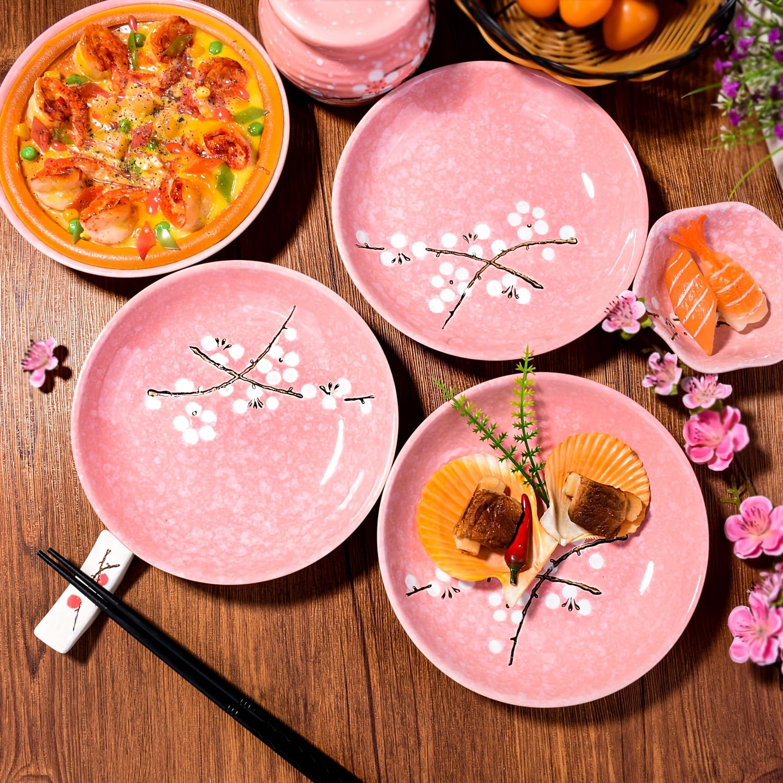 Amazon.com | Whitenesser Set of 4 Ceramic Dinner Plate Set, 7