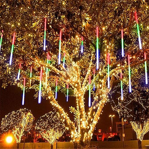 Miniatura 1 de Luces de lluvia de meteoritos para exteriores con enchufe UL, 10 tubos, 240 luces LED de Navidad, impermeables, caídas, luces de caída de lluvia,