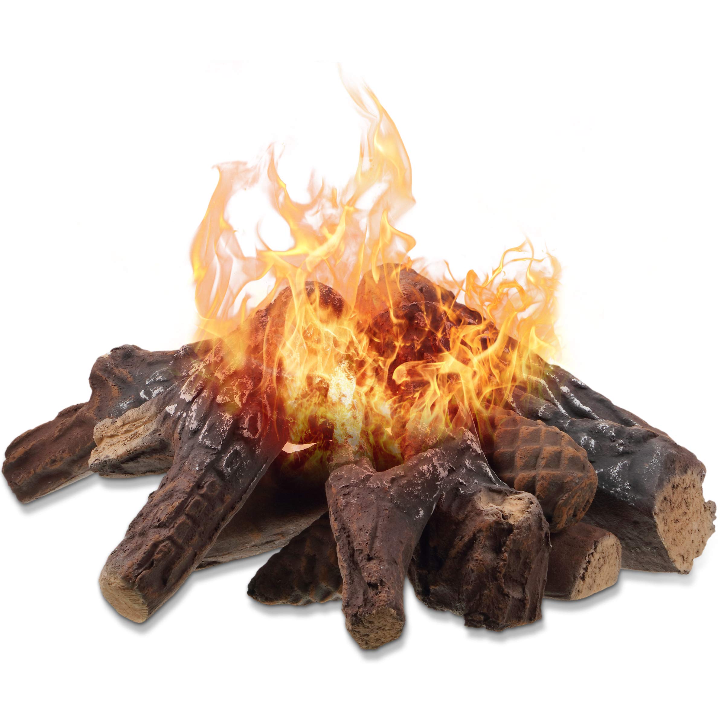 Buy Ventless Fireplace Log Set, Faux Fireplace Logs Ceramic Wood Fake Log for Winter Fire