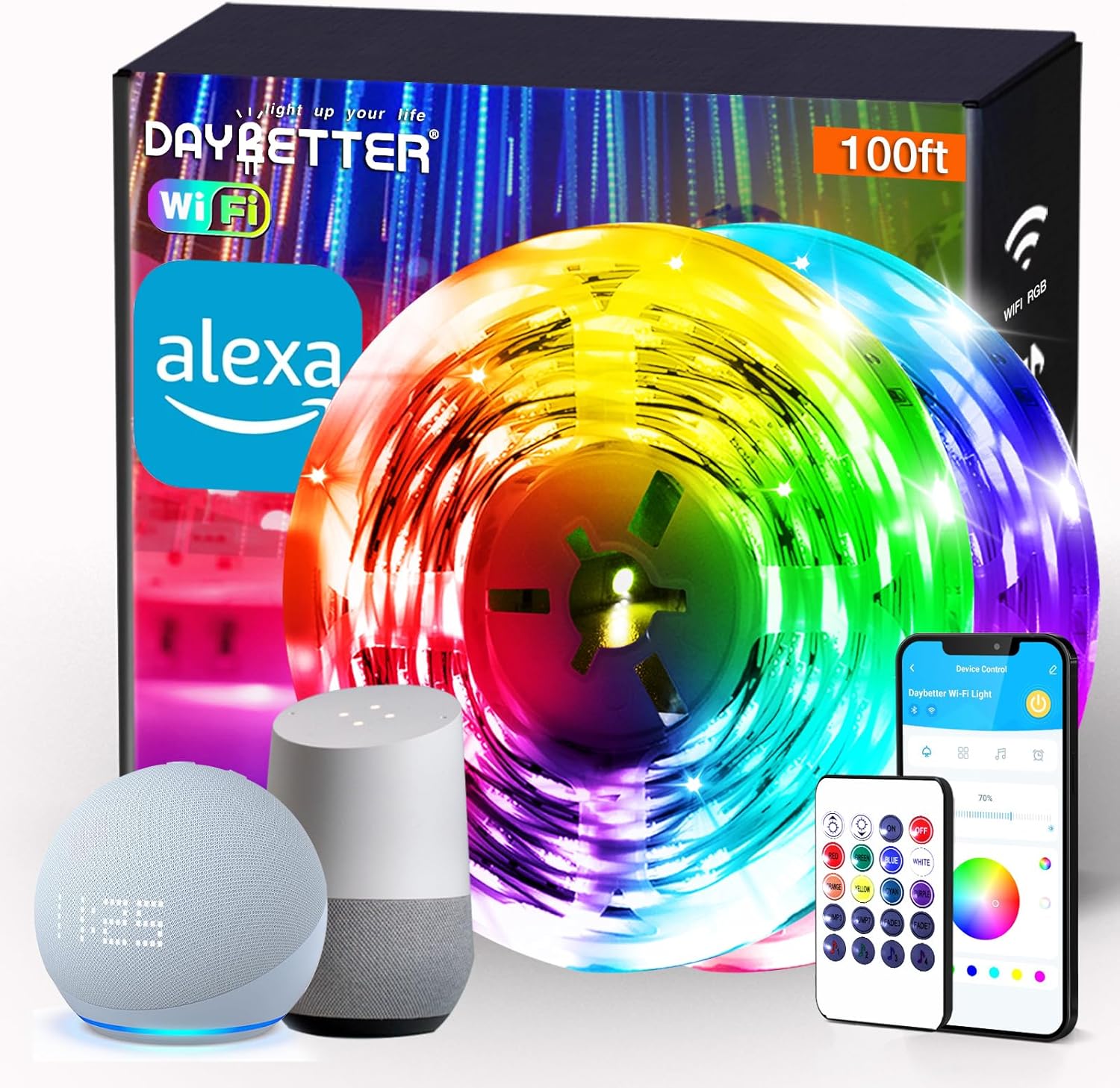 DAYBETTER Smart WIFI Led Lights 100ft Led Strip Lights