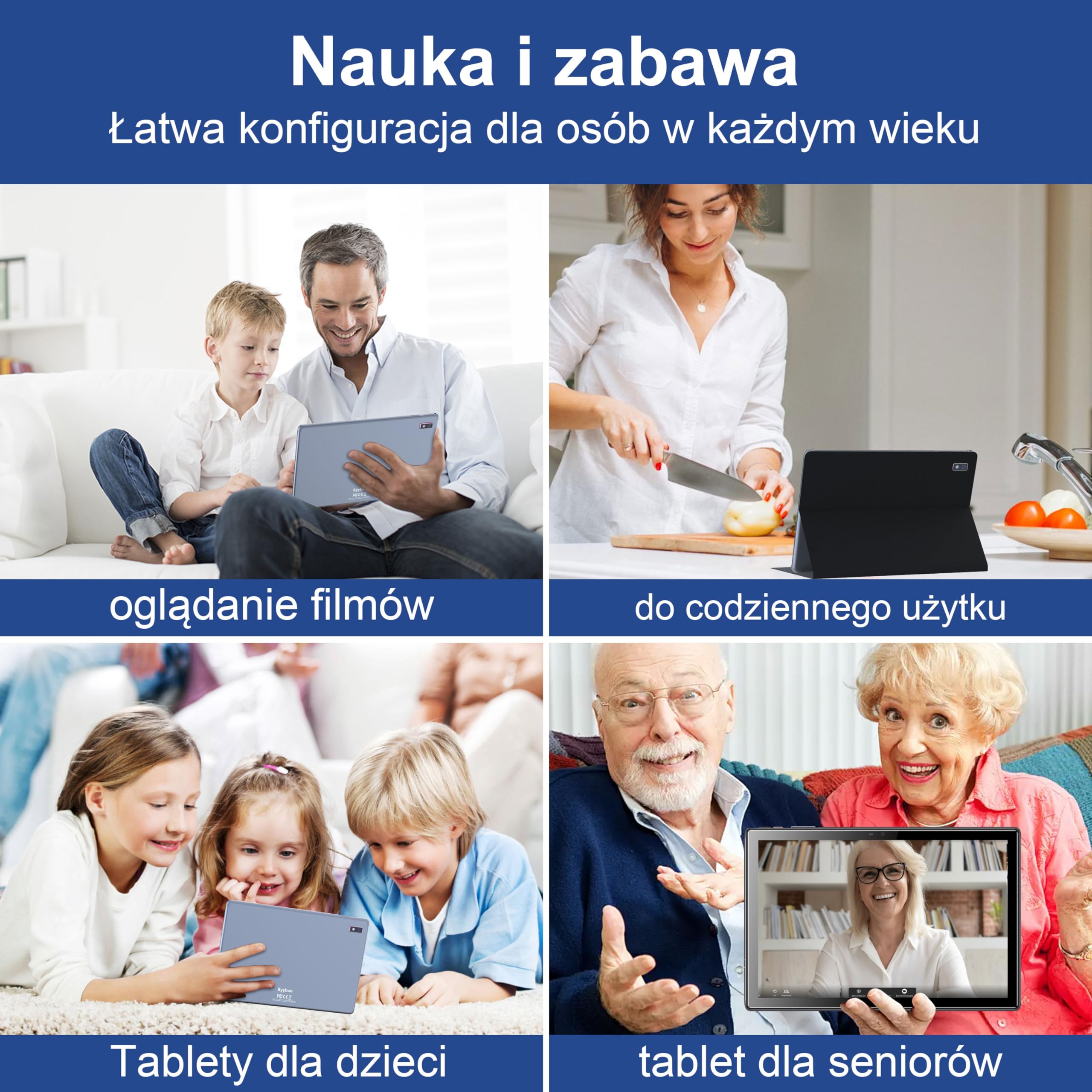 Smartpad A40 Tablet 10.1 calowe tablety Android 14 z etui, 6+64GB ROM Quad-Core Processor 5000mAh bateria, 1280x800 IPS HD ekran dotykowy 5MP+8MP kamera, Bluetooth, WiFi, tablet