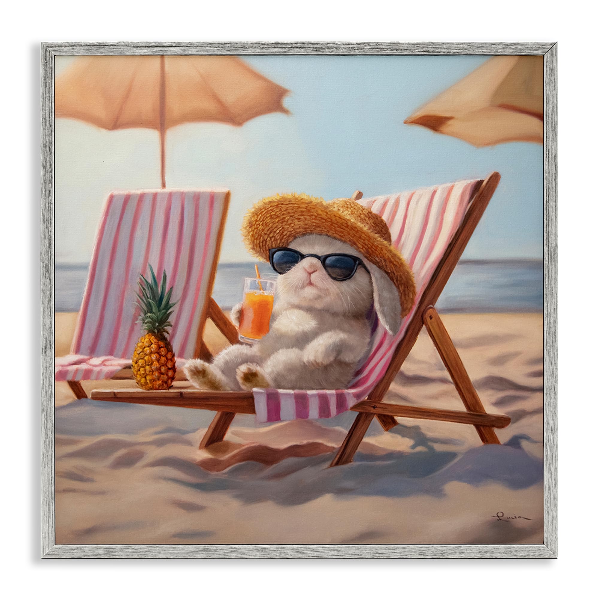 Décoration murale encadrée chignon de plage Stupell Industries tableau noir 30x30 cm