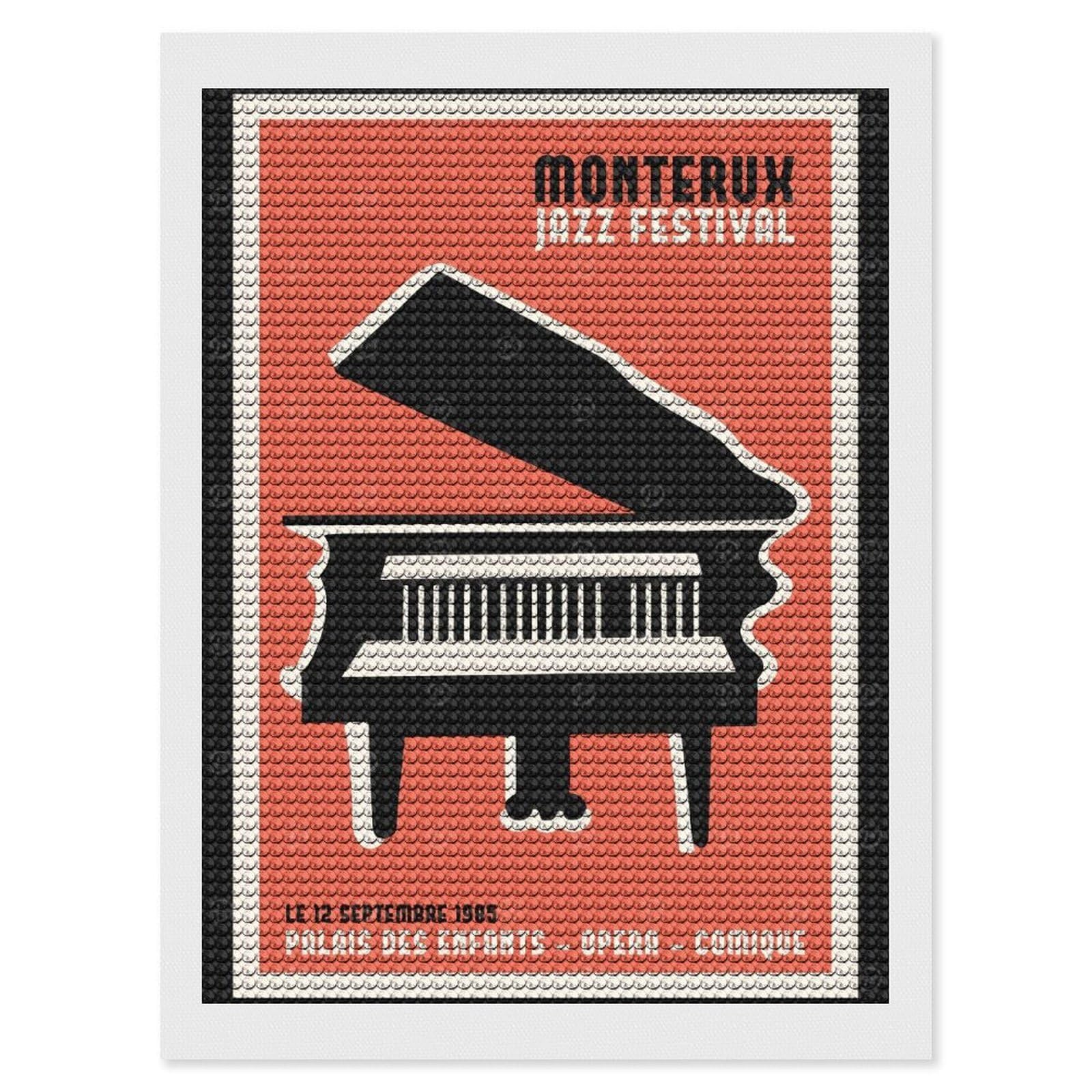 Junmoney Montreux Jazz Festival Diamond Art Canvas 12"x16", Easy Handmade Project, Complete Accessories, Bedroom Decor, Birthday Gift
