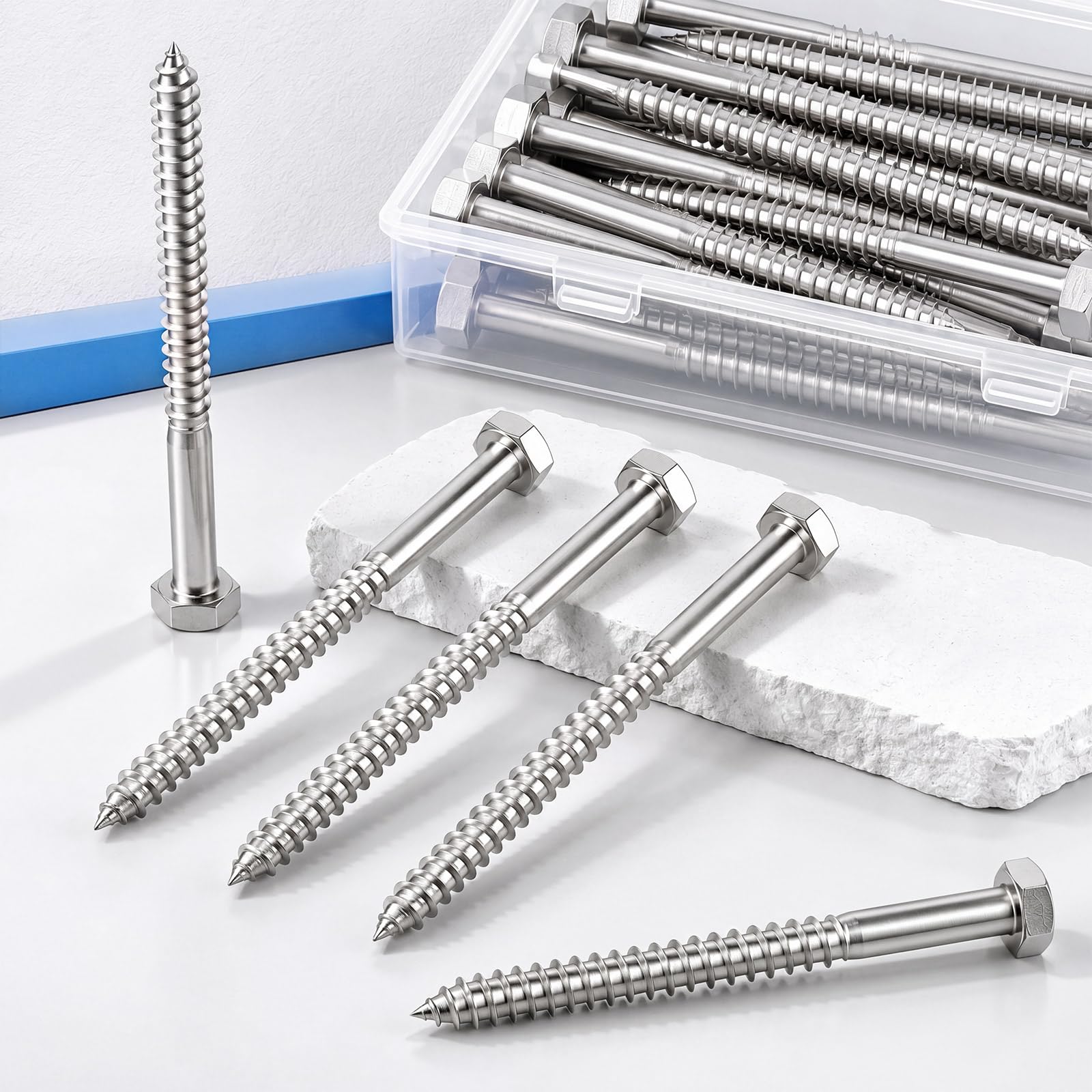 Zonon 25 viti per legno, 1 cm x 12,7 cm, in acciaio inox 304, colore
