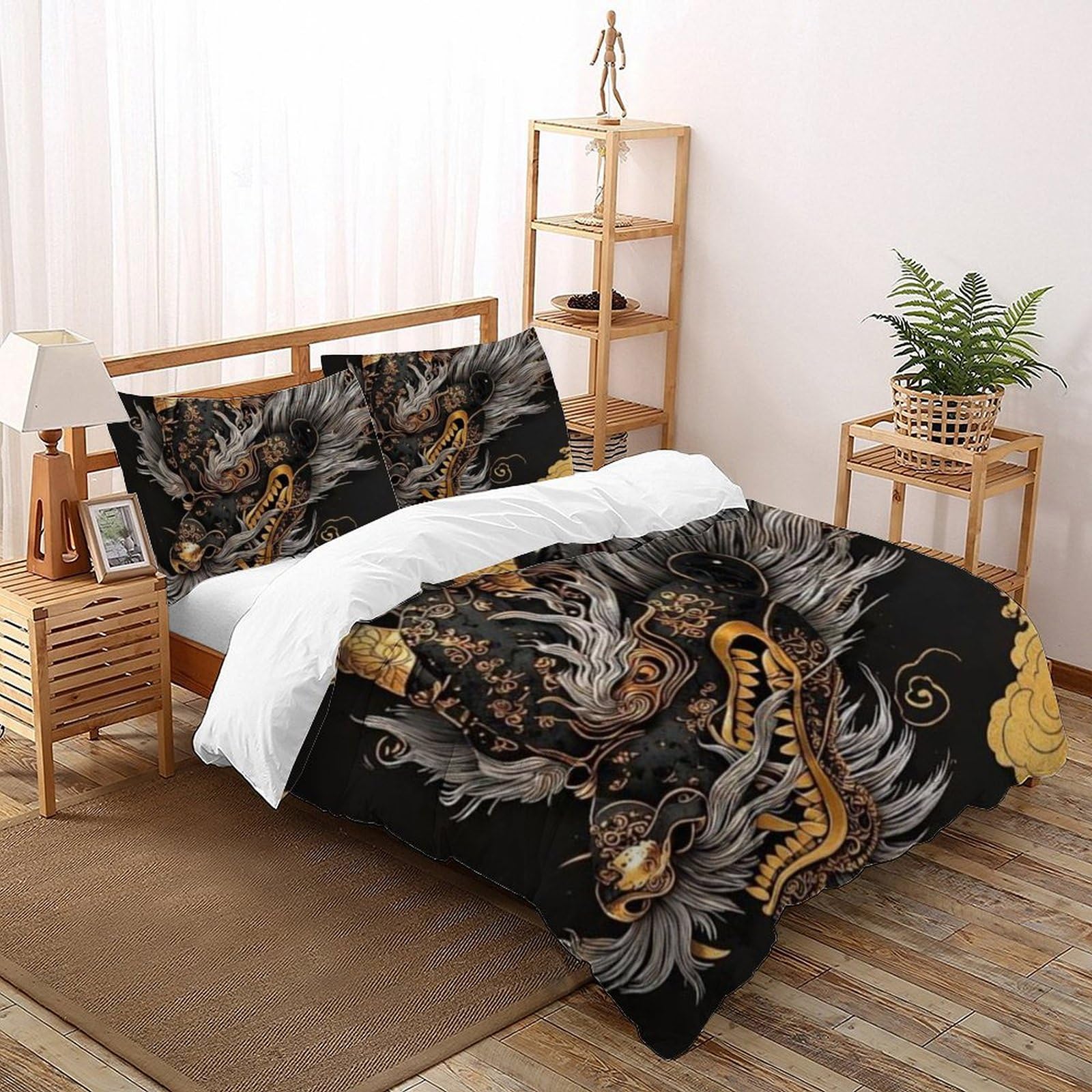 Parure de lit animaux imprimé 3D en microfibre housse de couette 260x220cm garçon