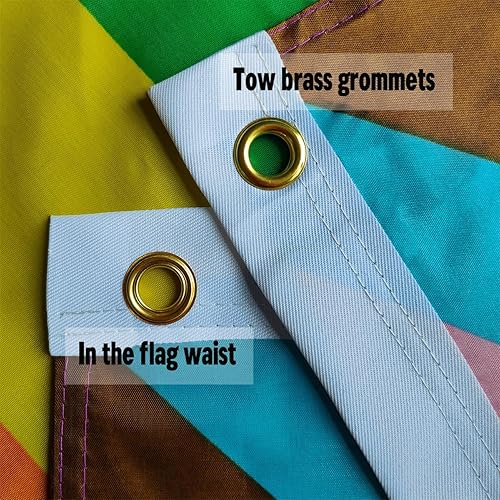 Miniatura 4 de Bandera de progreso de doble cara del orgullo gay de 4 x 6 para exteriores, resistente a la decoloración UV, LGBTQ, todo incluido, banderas