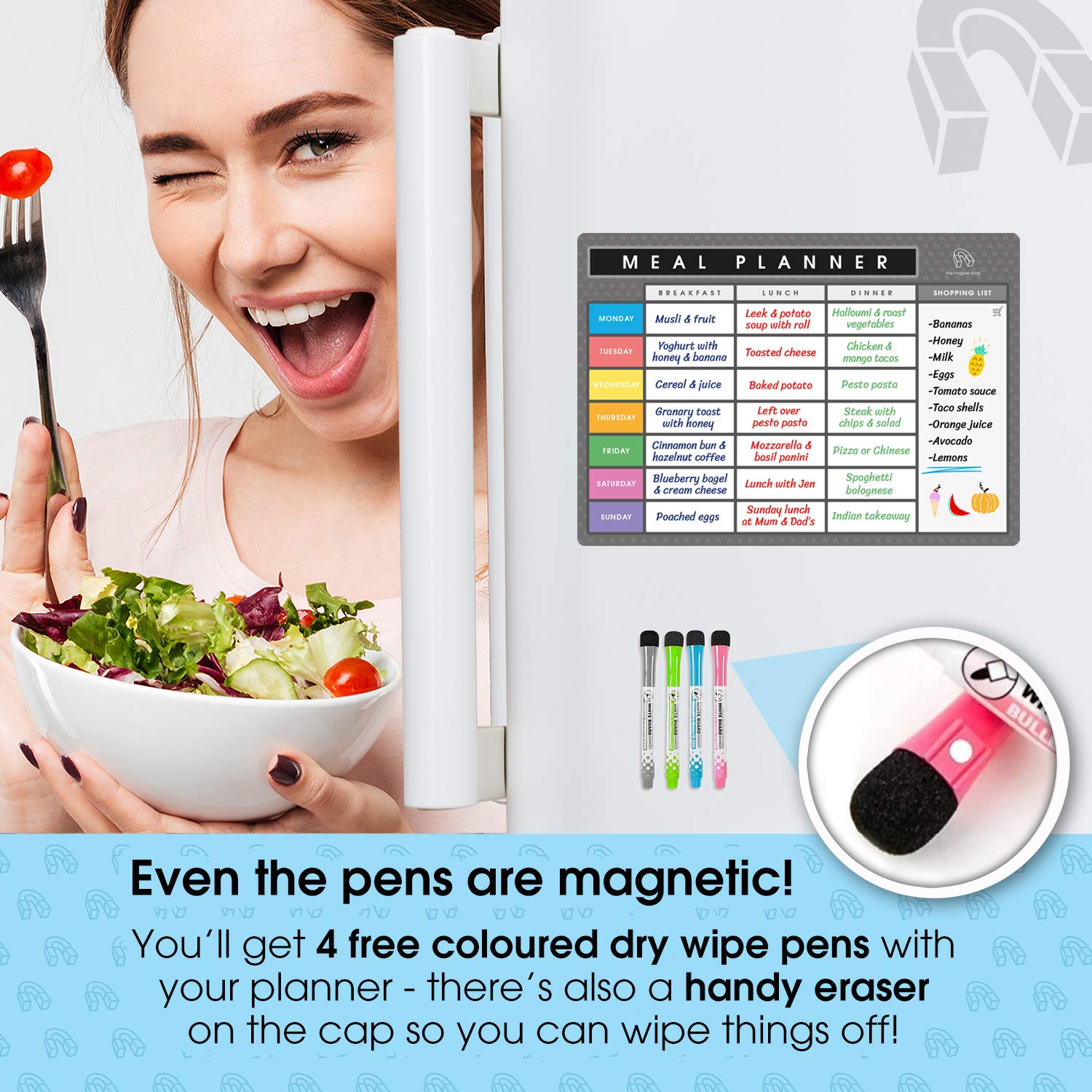 Meal Planner Shopping List by TMS, Weekly Planner for Fridge