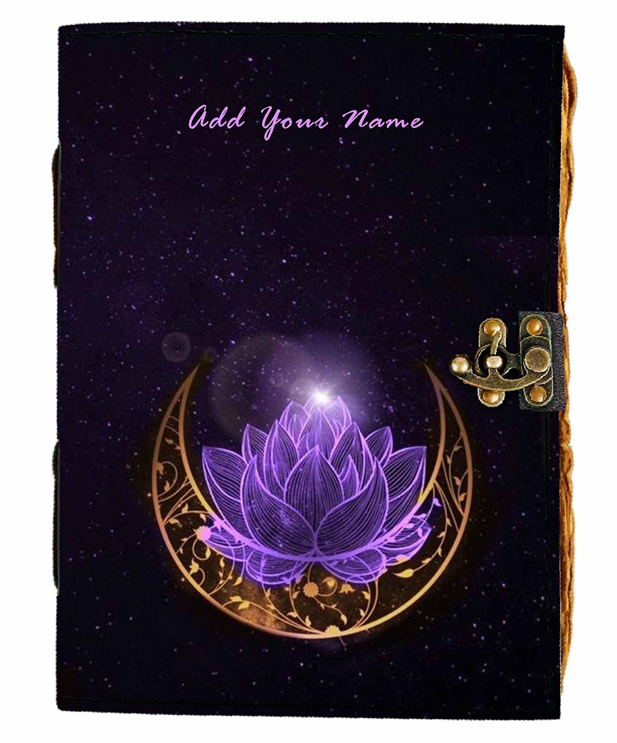 DI-KRAFT Customize NAME Print Handcrafted A5 120 GSM Smooth vintage Paper Vintage Leather journal Writing Diary Notebook Unruled Notepad Personal Diaries for Men,Women-5x7 Inch (Design-A-03)