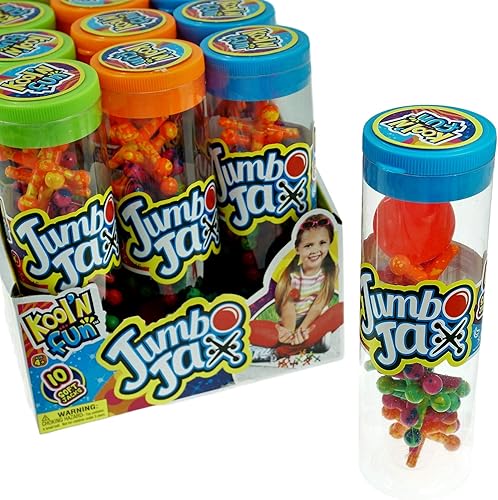 Miniatura 4 de JA-RU Juguete Jax Jumbo con bola hinchable (juego de 12 Jax) Clásicos de Goma Juguetes Vintage para niños y adultos. Juegos de mesa retro de la