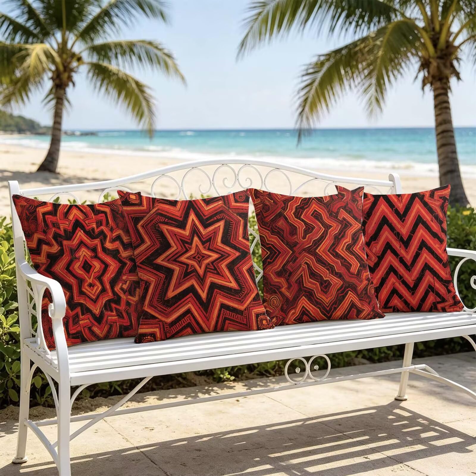 4 Pack Kopfkissenbezug Red and Black Outdoor 60x60cm Kissenbezug THDZ-2422
