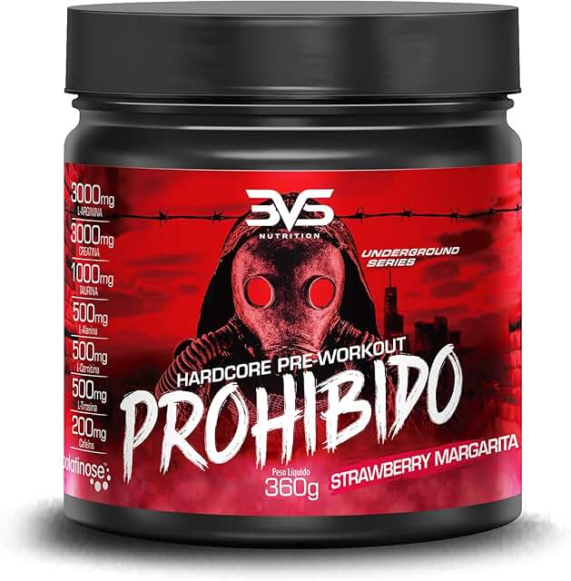 3vs nutrition pré treino prohibido 360g sabor morango