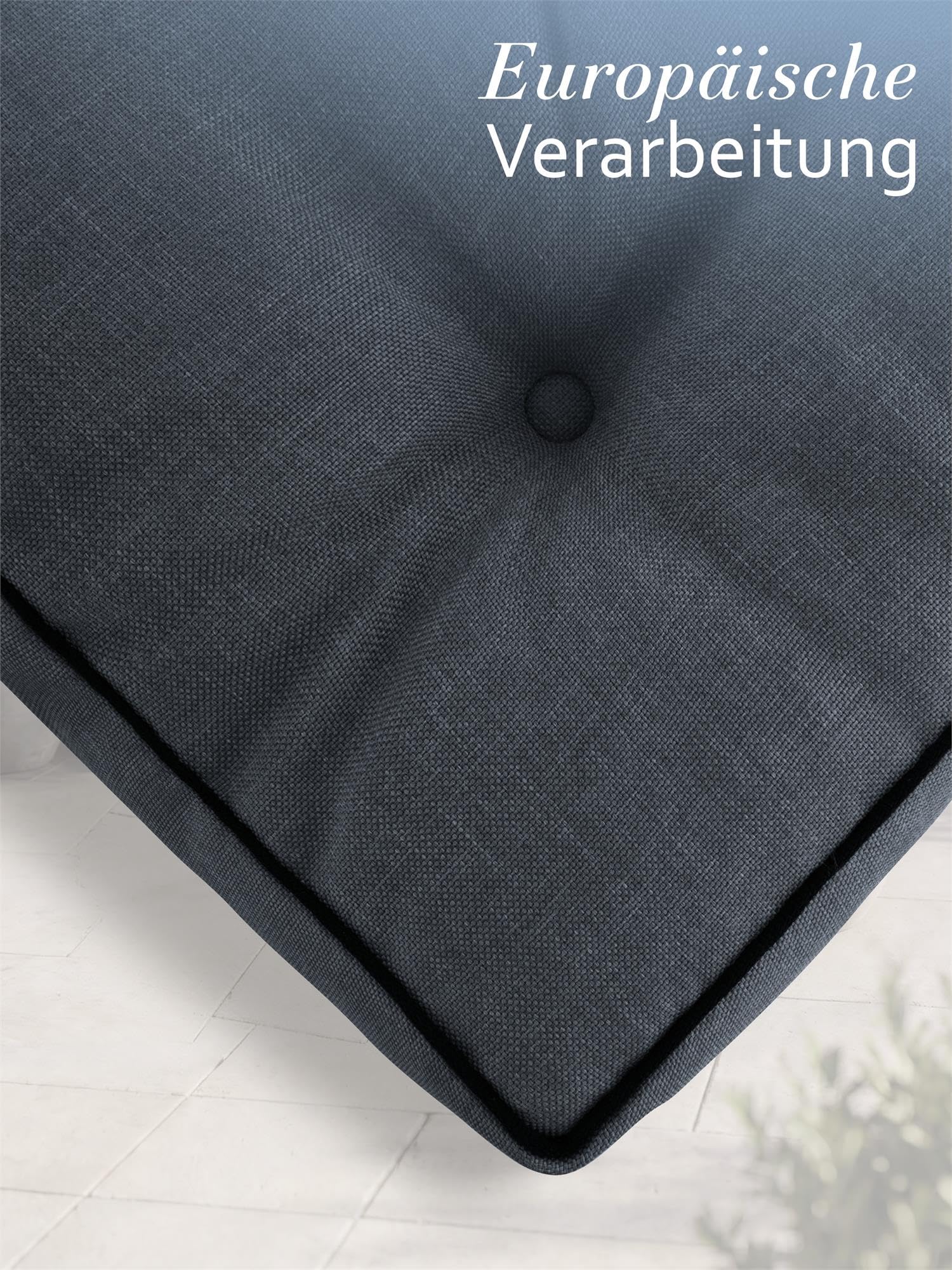 normani 2, 4, 6 oder 8 Stuhlkissen Stuhlpolster Stuhlauflagen Sitzkissen mit weicher Füllung - Made in Europe Dunkelgrau 50 cm x 50 cm x 10 cm