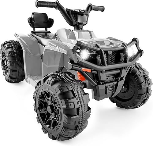 Miniatura 8 de Best Choice Products ATV eléctrico de 12 V para niños, juguete de 4 ruedas con audio Bluetooth, velocidad máxima de 2.4 mph, neumáticos con pisadas,