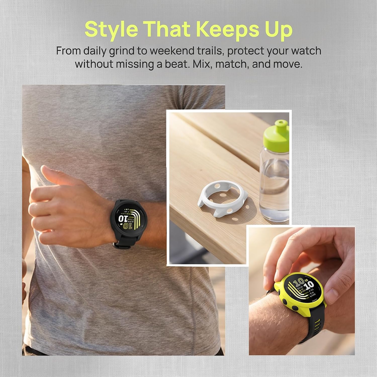 Compatible with Garmin Forerunner 170/ Forerunner 70 Bumper Case, 8 Colors Soft Flexible TPU Thin Lightweight Protective Cover for Garmin Forerunner 170/70 Smart Watch Band [NO Front Screen Protector]