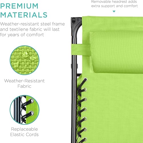 Miniatura 94 de Best Choice Products Silla reclinable plegable de gravedad cero para exteriores, de patio, para salón al aire libre, con toldo ajustable, Bandera