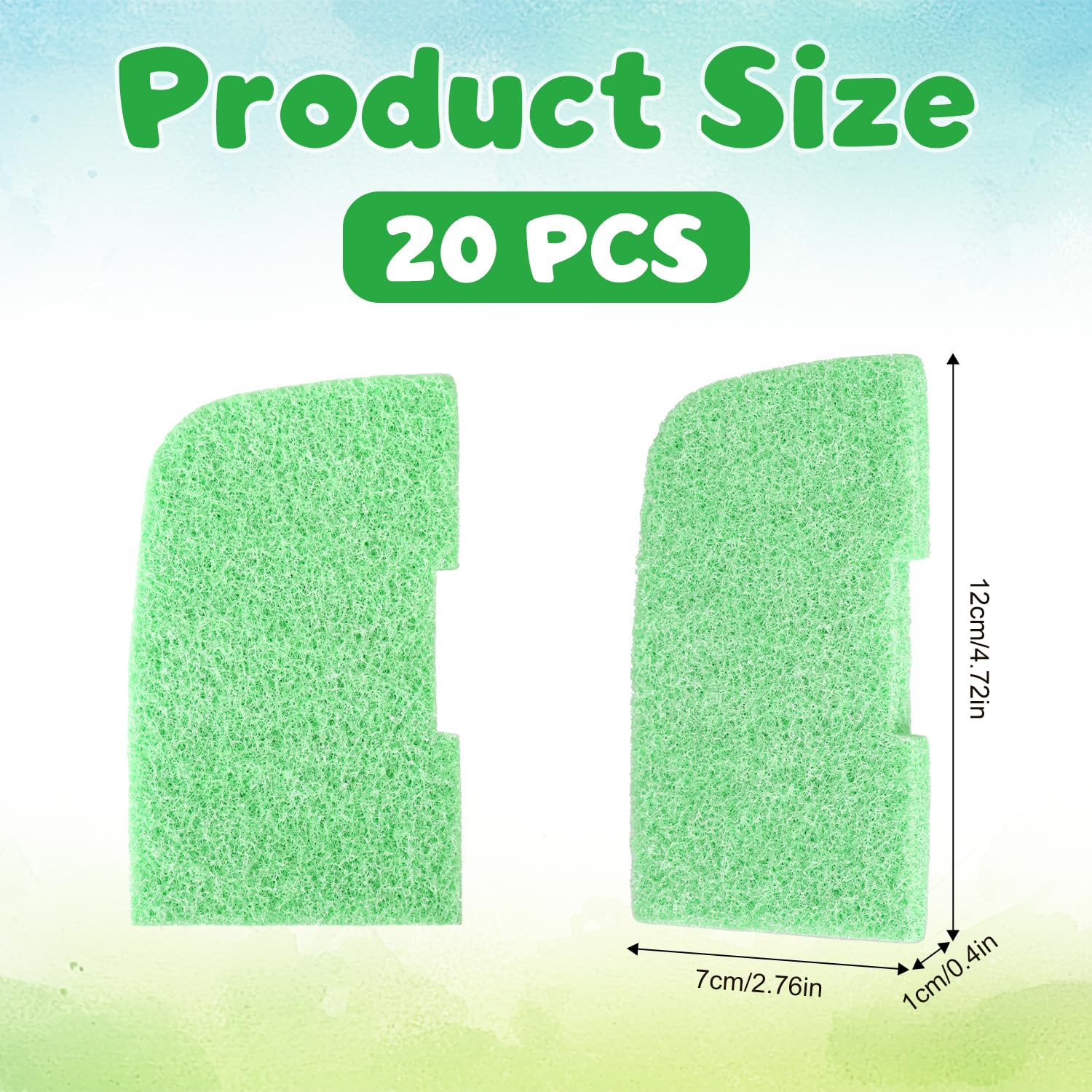 Gosknor 20 Piezas Almohadillas Removedoras de Fosfatos, Almohadilla Filtro de reemplazo para Medio Canister Filtros Acuario para Fluval 306/307/406/407 (Verde)