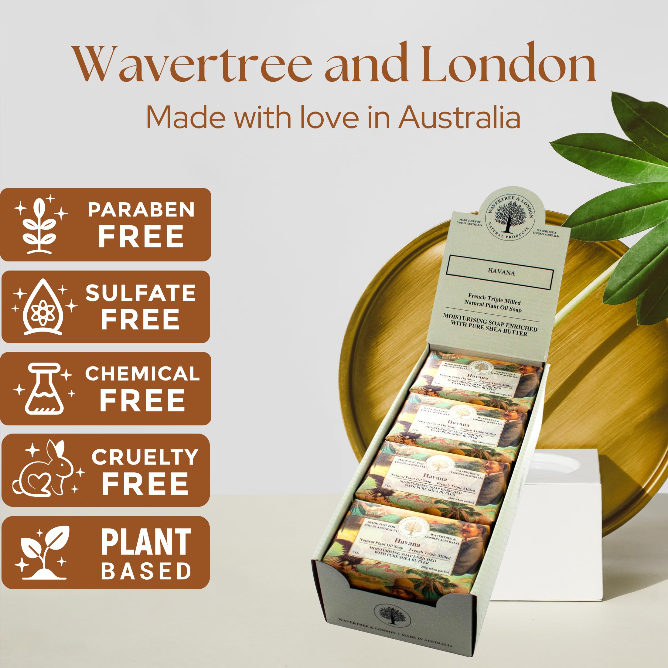 Wavertree & London Havana Scented Natural Soap 8 Bars 7oz Moisturizing French Triple Milled Soap Bars enriched with shea butter - Pure Plant Oil Bath & Body Bars for All Skin Types product thumbnail 5