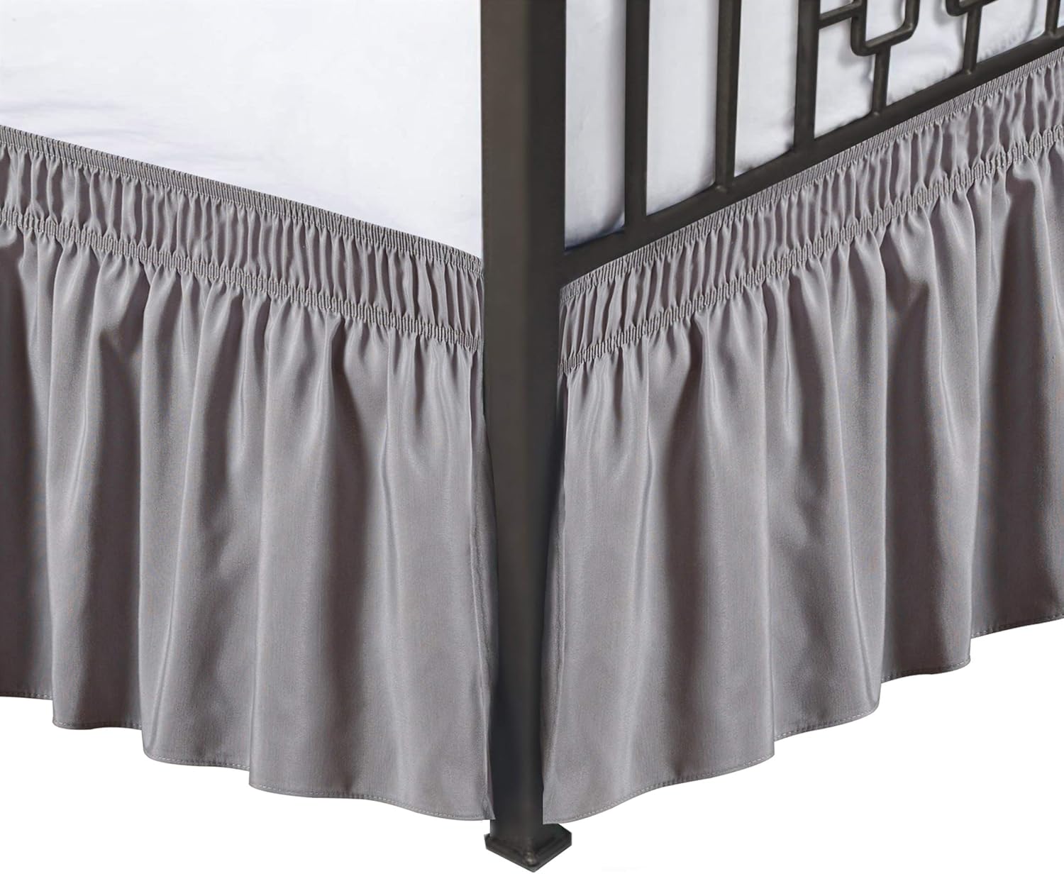 Amazon.com: Biscaynebay Wrap Around Bed Skirts with Split Corners for ...