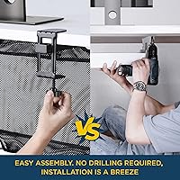 Vista 3 de Under Desk Mesh Cable Management – 36 inch Cable Manager Tray for Cord Power Strip -No Drill Cable Management - Safe Wire Management Net for Desks