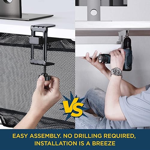 Miniatura 3 de Organización de cables de malla para debajo del escritorio, bandeja de administración de cables de 36 pulgadas para regleta de alimentación de