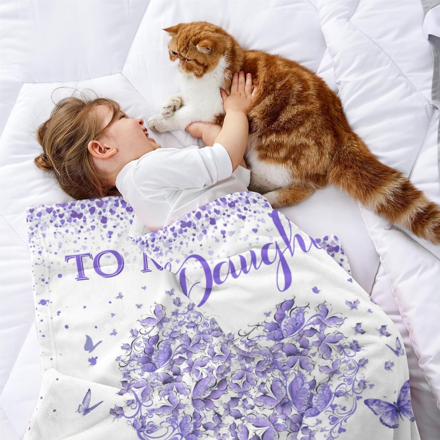 Daughter Gifts from Mom Dad, Birthday Gifts for Daughter, Unique Fun Purple Tree Girl Throw Blanket Gift for Graduation Christmas Quinceanera Super Soft Warm Comfy Plush Flannel Fleece Blanket 60"x50" - Image 3