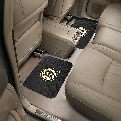 FANMATS 12407 NHL Boston Bruins Back Row - Juego de 2 piezas, 14 x 17 pulgadas, protección para todo tipo de clima, ajuste universal, diseño de