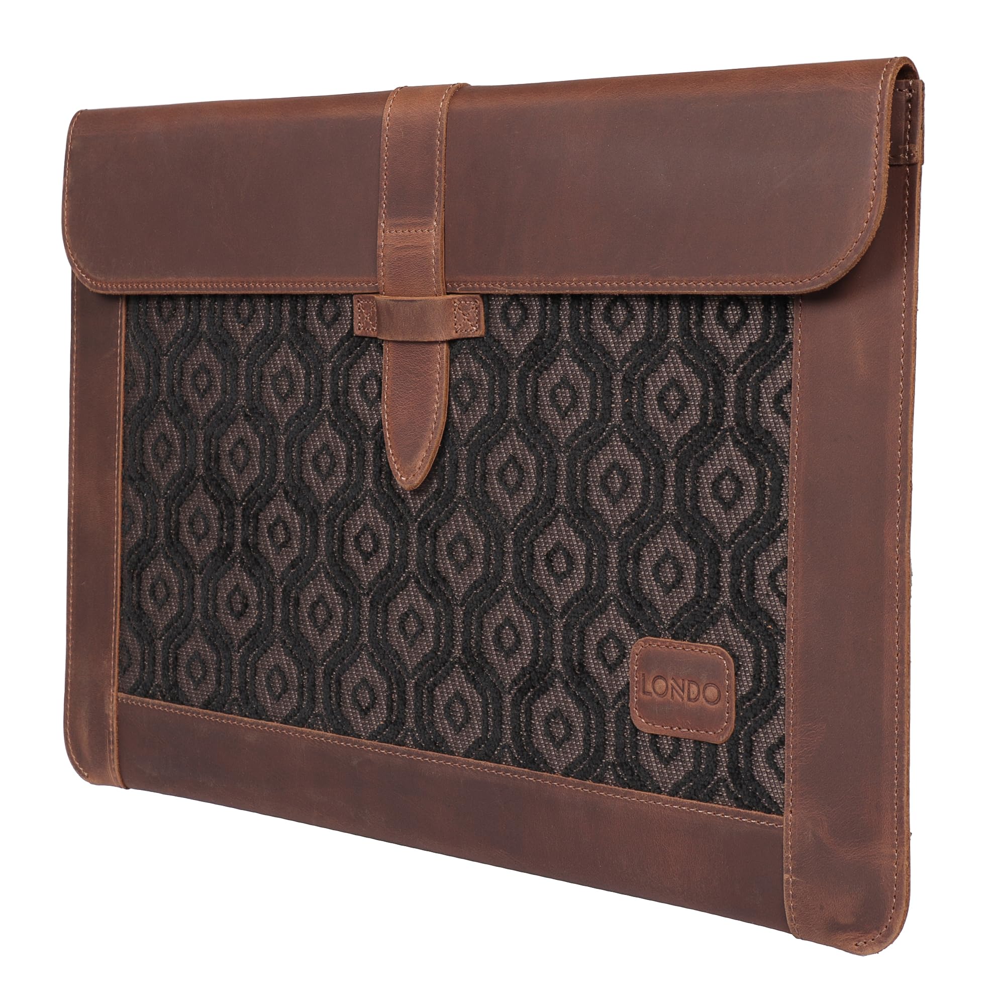 Londo Echtleder Tasche, Hülle für MacBook Pro – 13,3 & 13 Zoll und iPad Pro 12.9 Zoll Kompatibel mit M1 and 2020 Model (Blau) (Zimt, 16 Zoll)