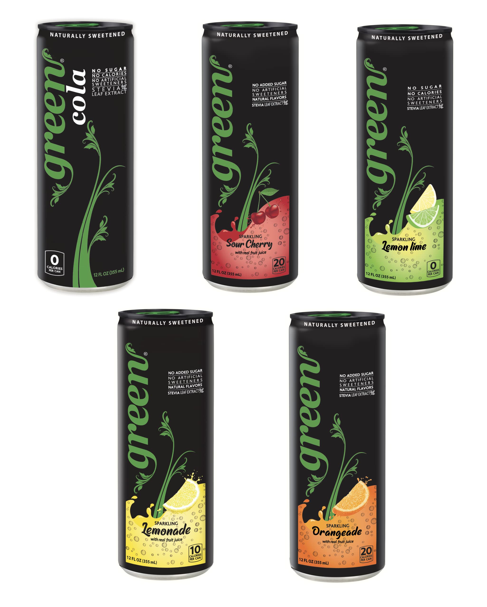 Buy Green Cola 12Fl Oz 8ct & Green Soft Drinks Variety pack 11.5 Fl Oz 6ct No sugar added