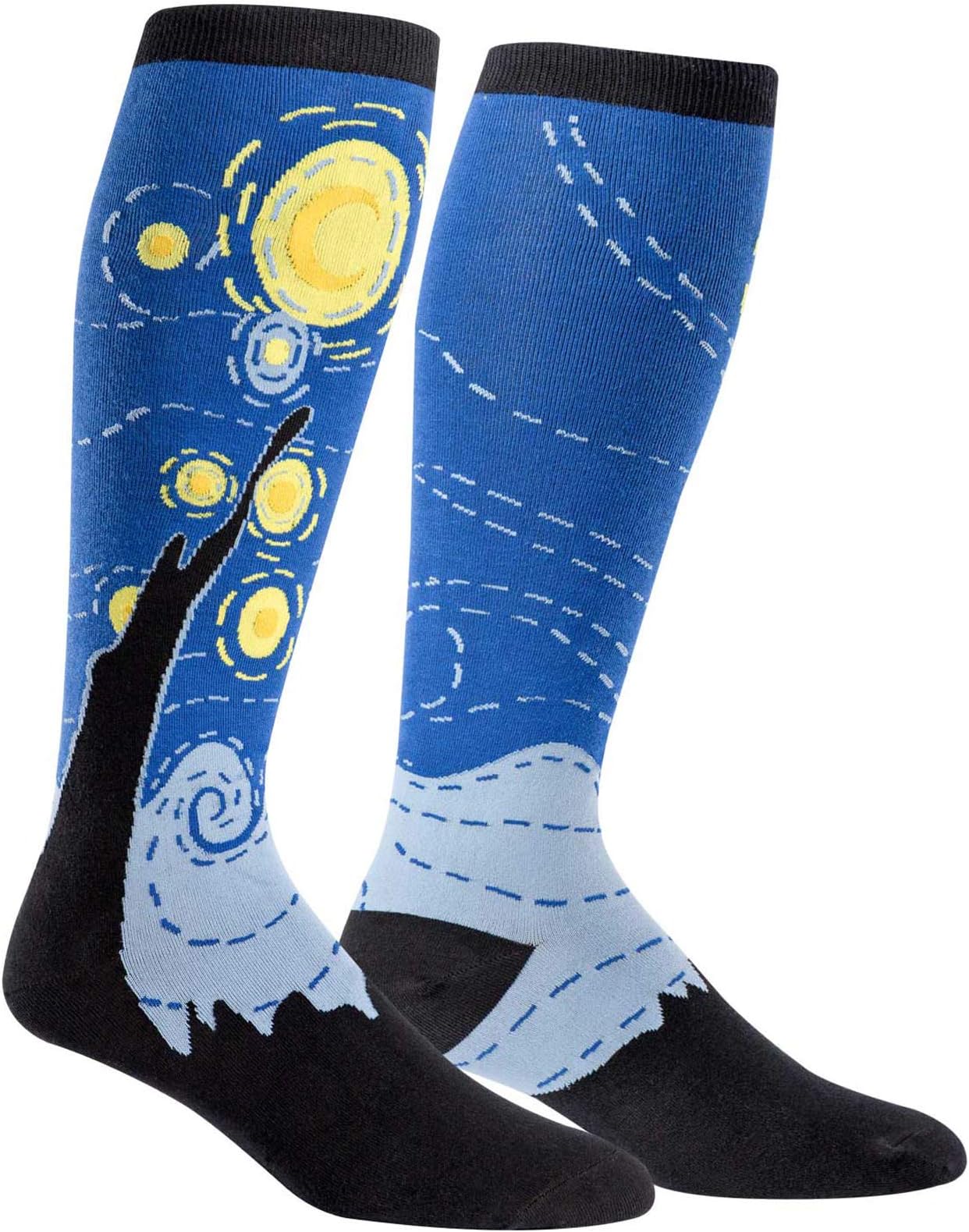Sock It To Me, Starry Night, Unisex Knee High Wide Calf STRETCH IT Socks - Fits up to Women's Size 12 and Men's Size 13