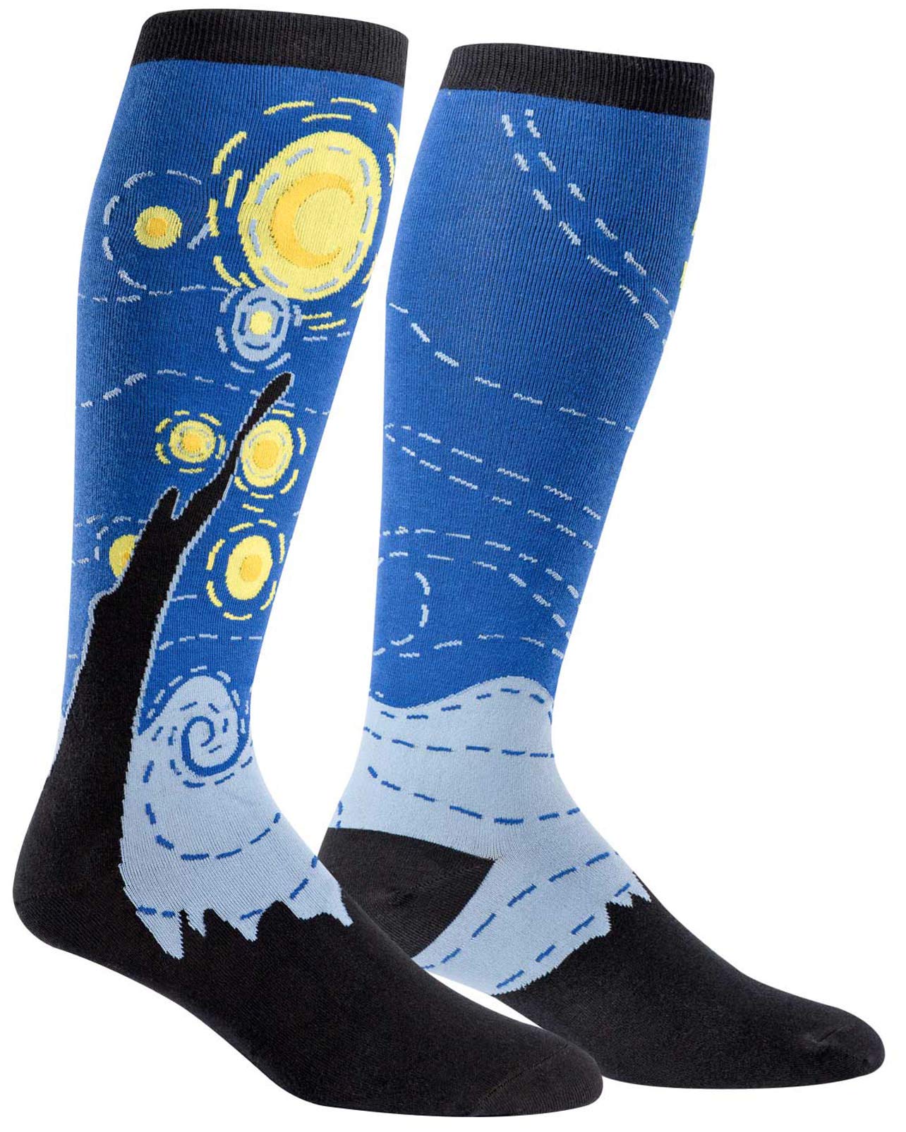 Sock It To Me Unisex Starry Night Stretch-It Wide Calf Socks