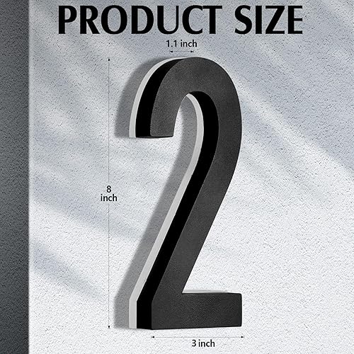 Vista 48 de ROCEEI Número de casa LED retroiluminado de 8 pulgadas 0-9 para direcciones grandes exteriores, número iluminado, impermeable, acero inoxidable