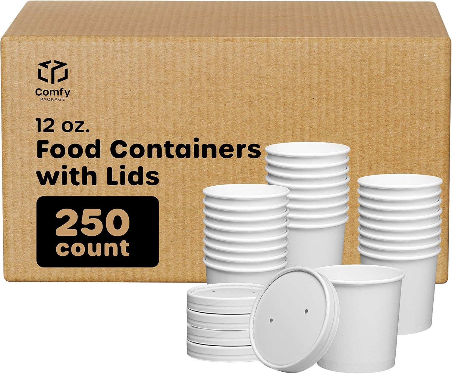 Amazon.com: [Bulk Case of 10/25 Sets] 250-16 oz. Paper Food Containers ...