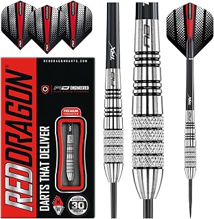 Red Dragon Sidewinder 27g or 30g Tungsten Steel Darts with Flights and Stems