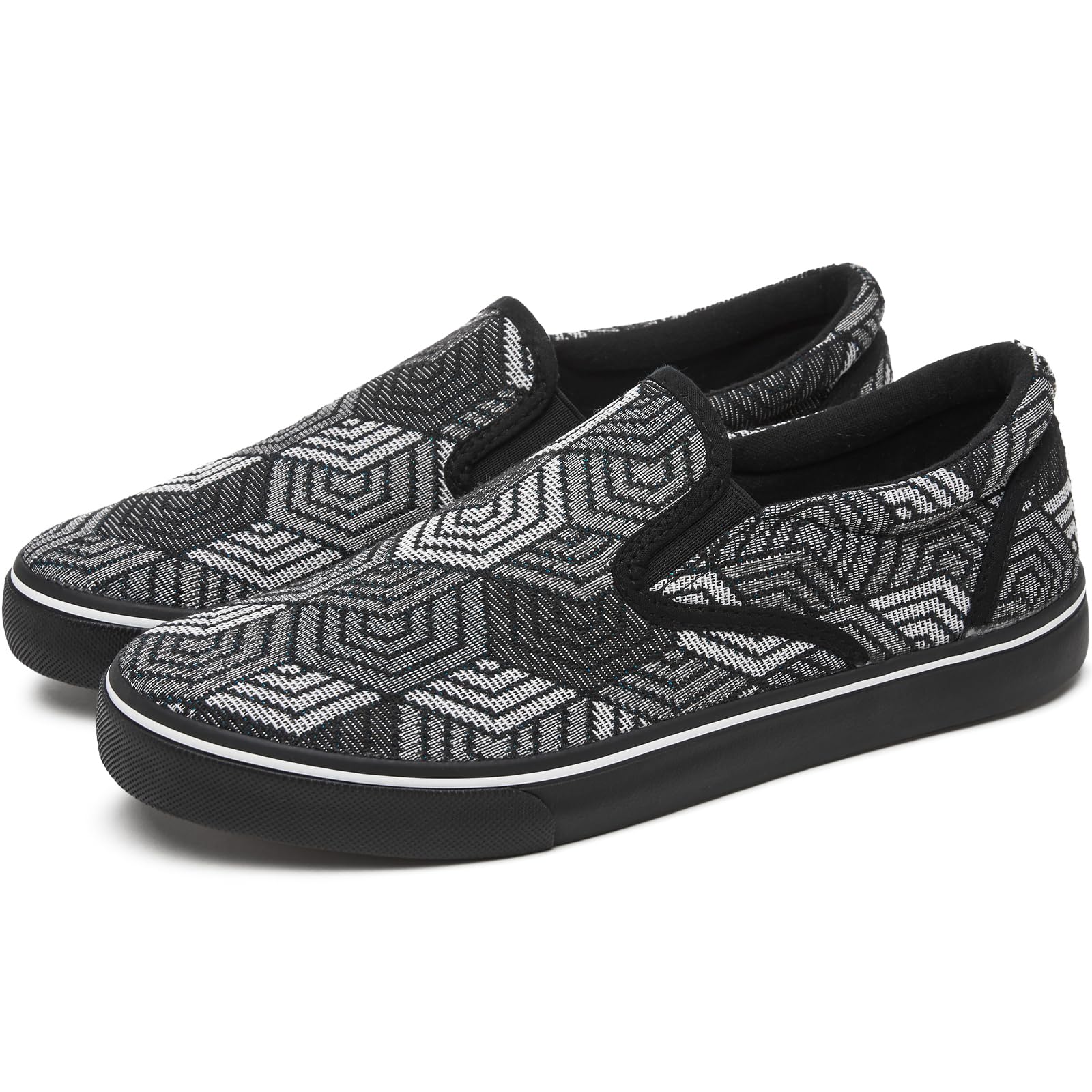 yageyan Mens Slip on Sneakers Loafers Shoes Canvas Black Shoes Canvas Blue Casual Fashion Shoes