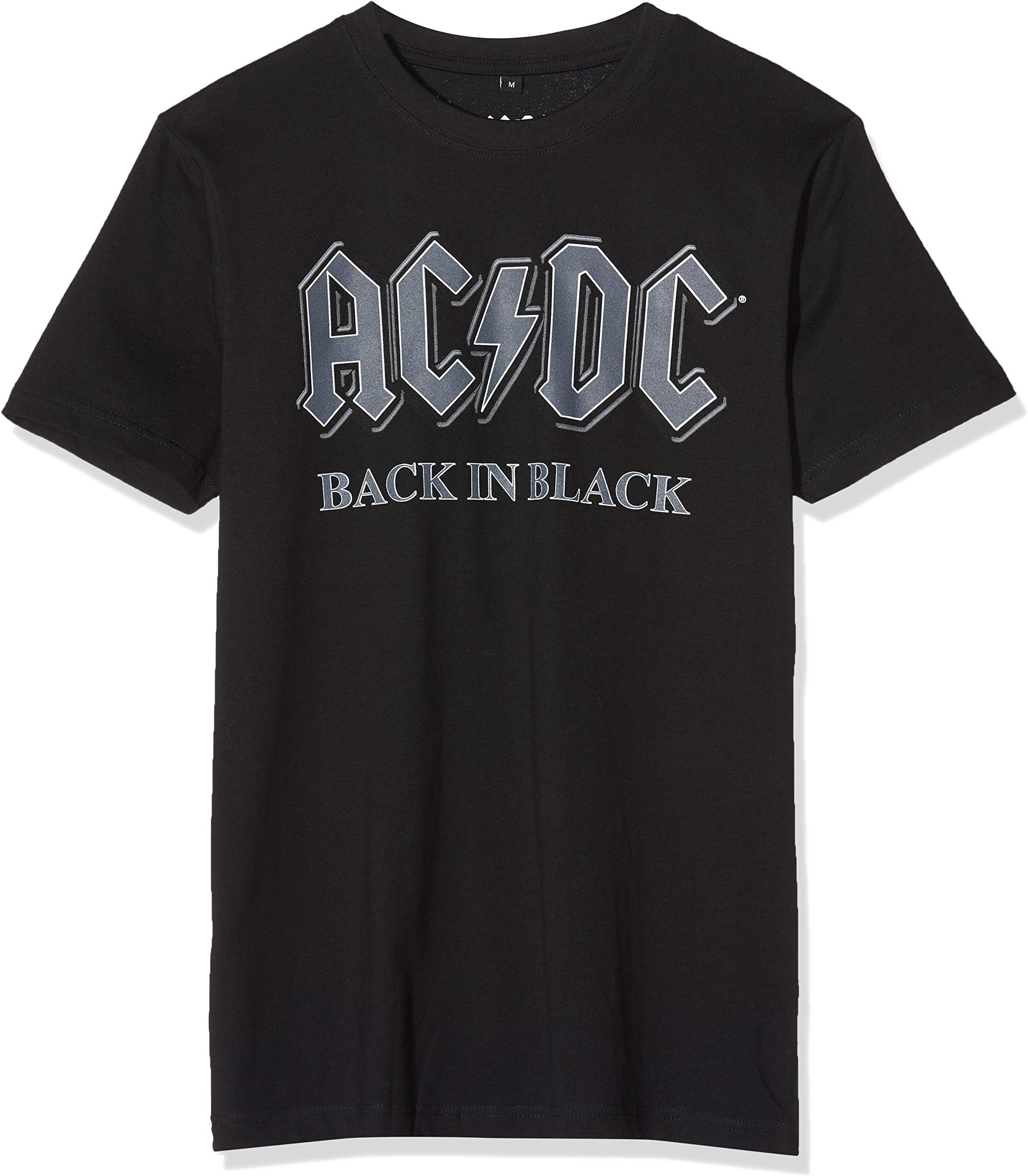 MERCHCODE Men's ACDC Back in Black Tee T-Shirt