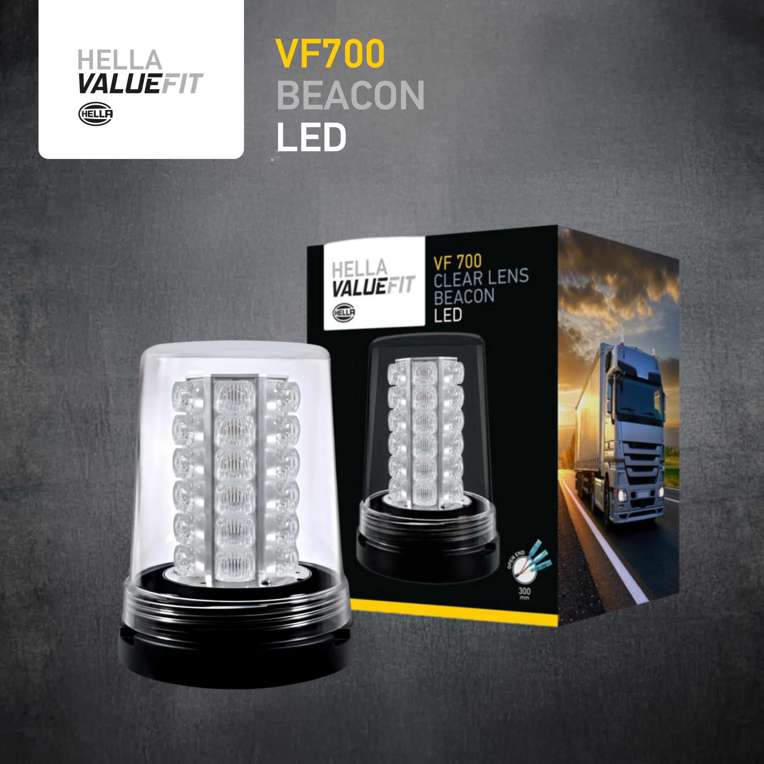 HELLA VALUEFIT 2XD 357 958-121 LED-Blitz-Kennleuchte VF700 LED Clear Lens