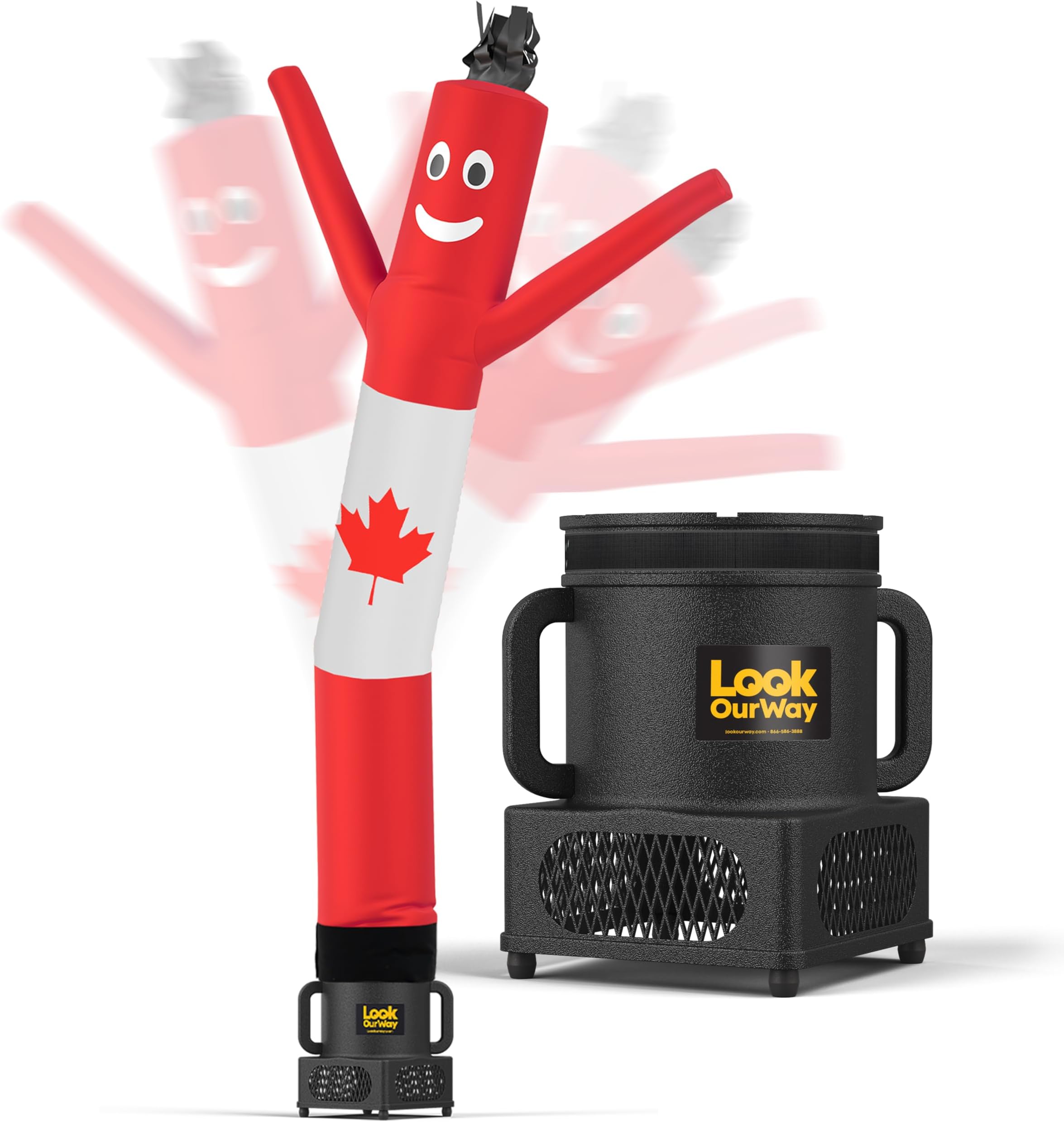 LookOurWay Air Dancers Wacky Waving Inflatable Tube Man Set - 7ft Tall Advertising Air Dancer Waving Man Inflatable Tube Guy with Sky Dancer Blower - Canadian Flag