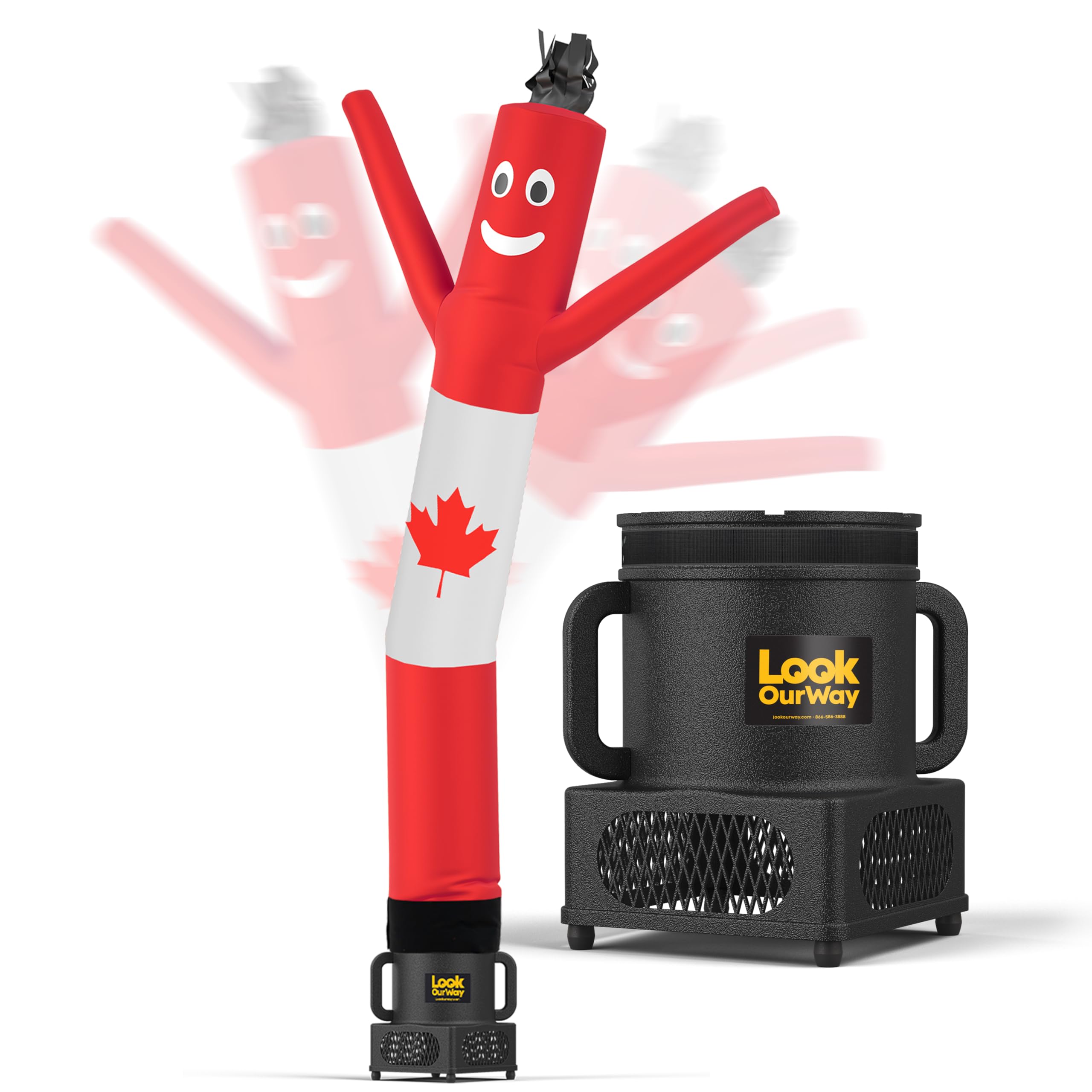 LookOurWay Air Dancers Wacky Waving Inflatable Tube Man Set - 7ft Tall Advertising Air Dancer Waving Man Inflatable Tube Guy with Sky Dancer Blower - Canadian Flag