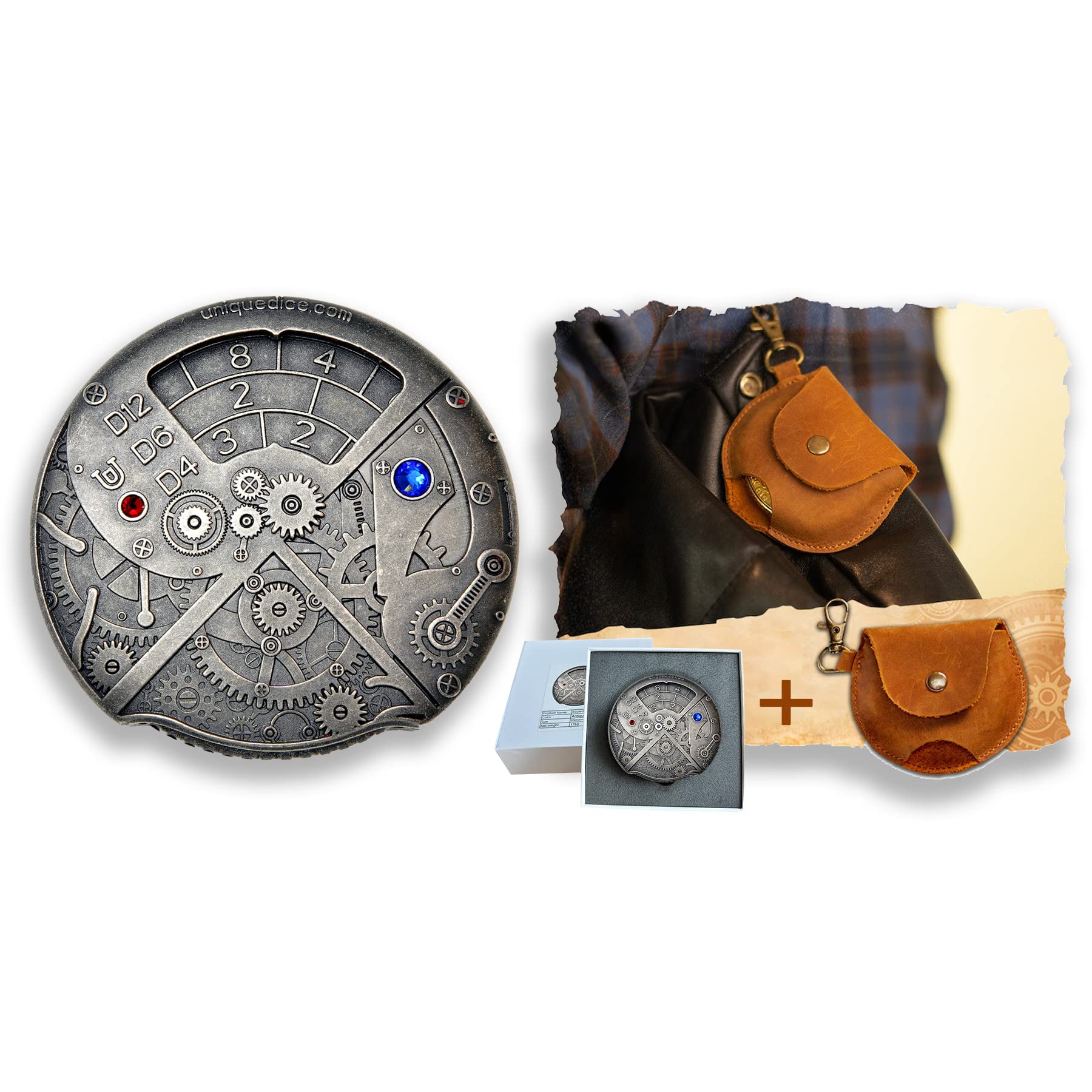 Unique Metal Dice Set - Steampunk & Retro D&D Dice, D20, D6, D8, D10, D12 Spinner & Roller for Dungeons and Dragons TRPG — image 1