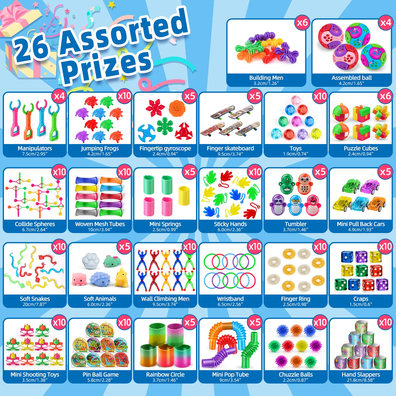 AmyBenton Kindergeburtstag Mitgebsel Set - 200 Stück Party-Goodies Für Pinata & Tüten