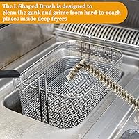Vista 4 de Yaomiao Cepillo de limpieza para freidora en forma de L, 23 pulgadas, limpiador de bobina de freidora de alta temperatura, cepillo de bobina