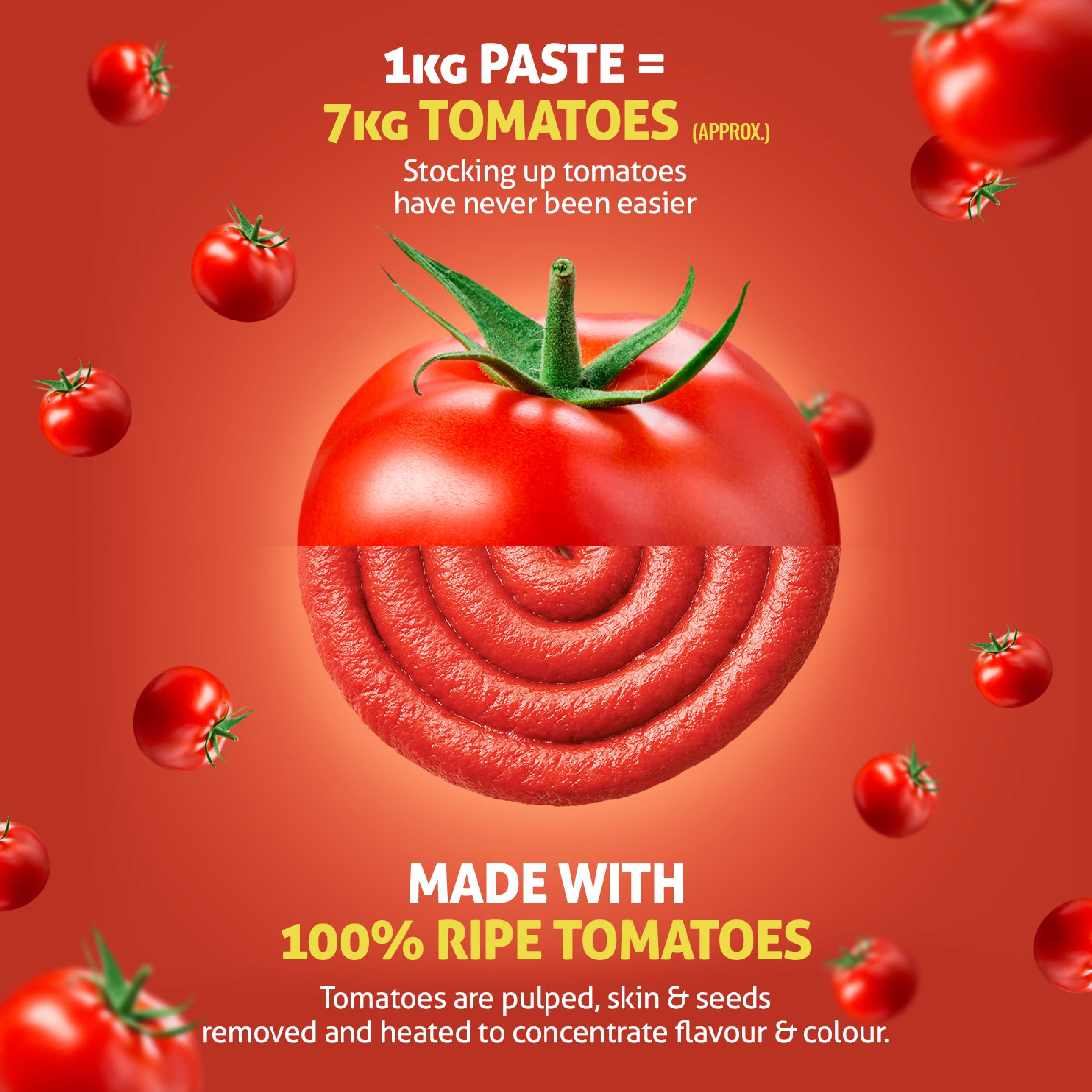 Indira's Tomato Paste, 3X Thicker Than Tomato Puree (450 G,Pack of 3), Add Rich Flavour & Colour of 100% Ripe Tomatoes to Make Your Dishes Tastier With Ease. - Image 4 thumbnail