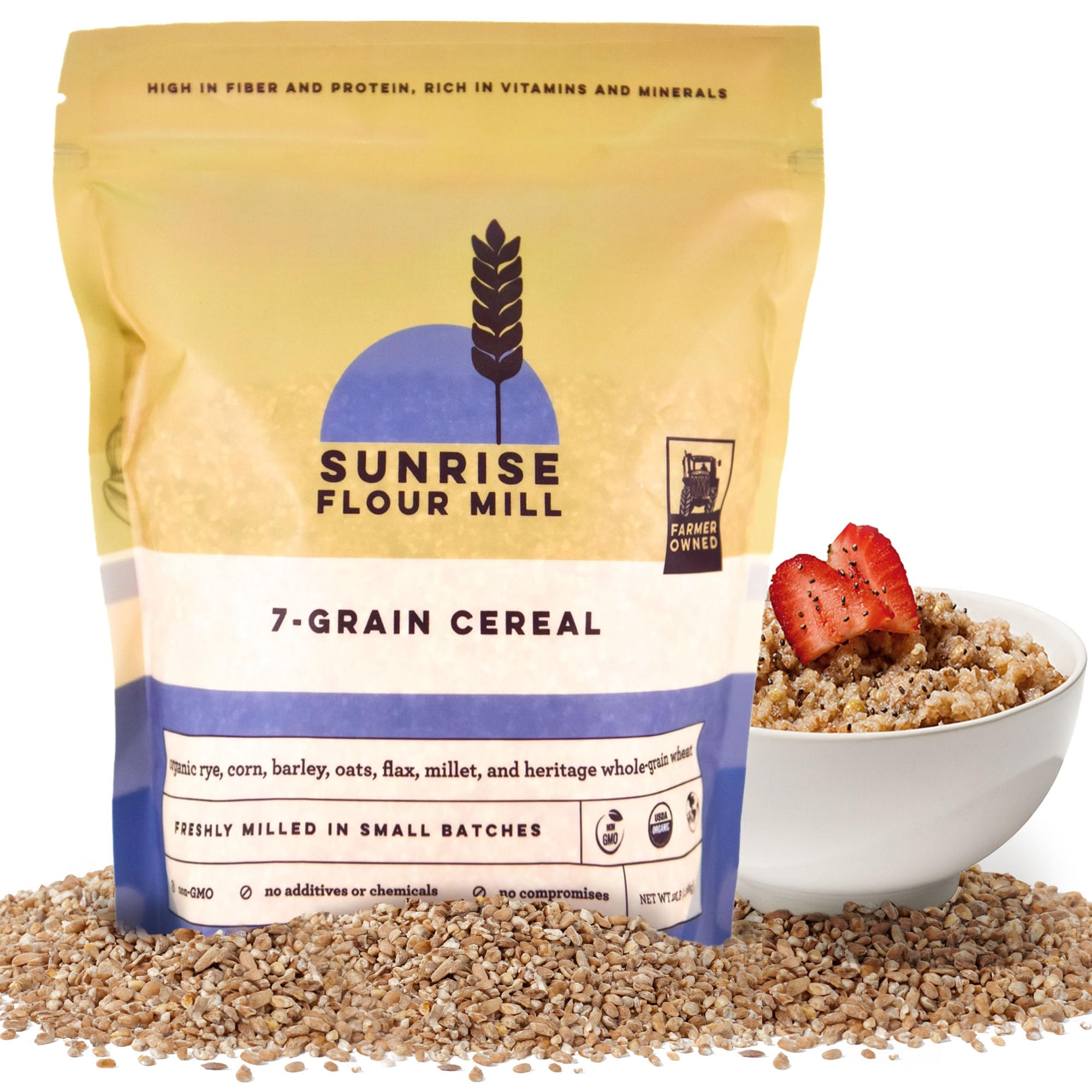USDA Organic Heritage 7-Grain Hot Cereal Mix - 32 oz | Great Source of Fiber and Nutrients | Sugar Free with No Additives | 5 Grams Protein Per Serving