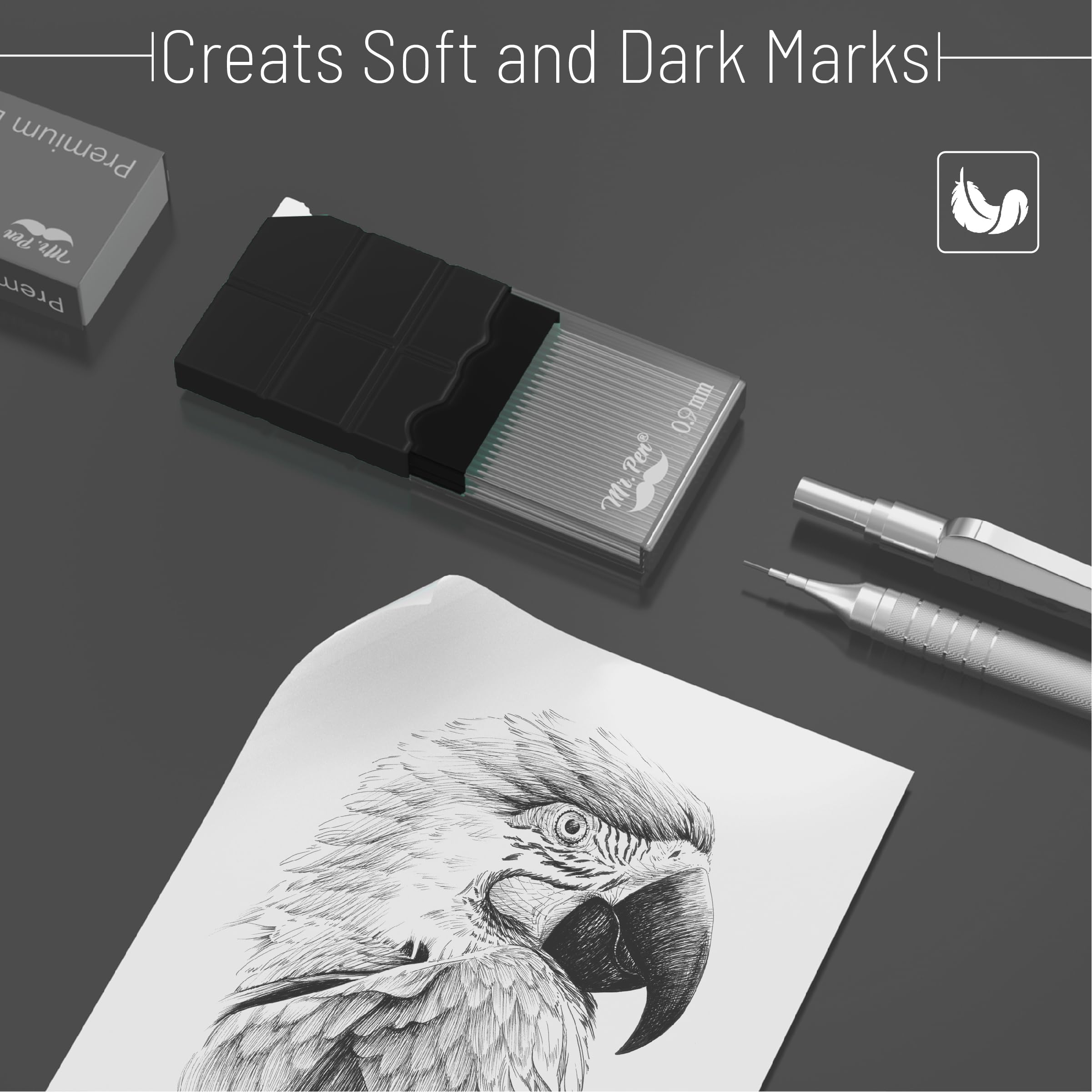 Mr. Pen- 0.9 Millimeter Lead Refills for Mechanical Pencils, 4B, 4 Pack, 280 PCS, 0.9 Lead Refills - Image 5