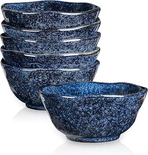 Miniatura 9 de vicrays Juego de 6 cuencos pequeños de cerámica para postre, 10 onzas, aptos para microondas, horno y lavavajillas, para arroz, helado, sopa,