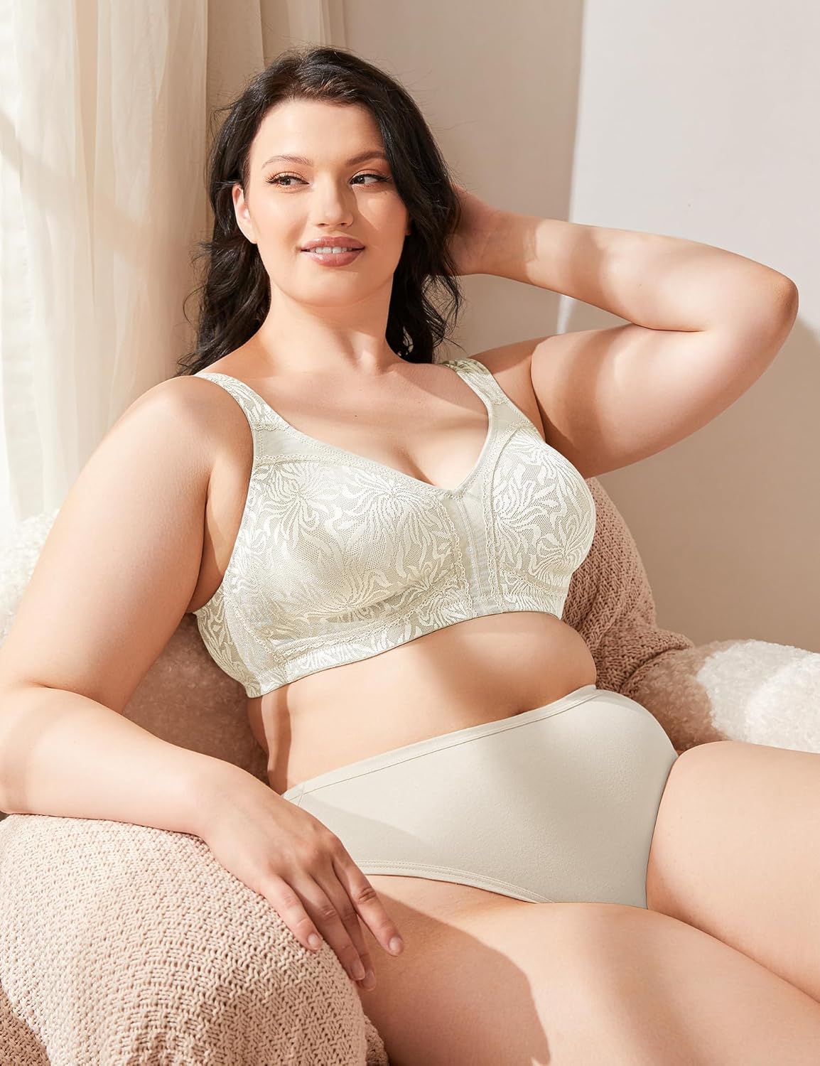 Wingslove Women's Full Coverage Non Padded Comfort Minimizer Wire-Free Bra Plus Size - Image 5