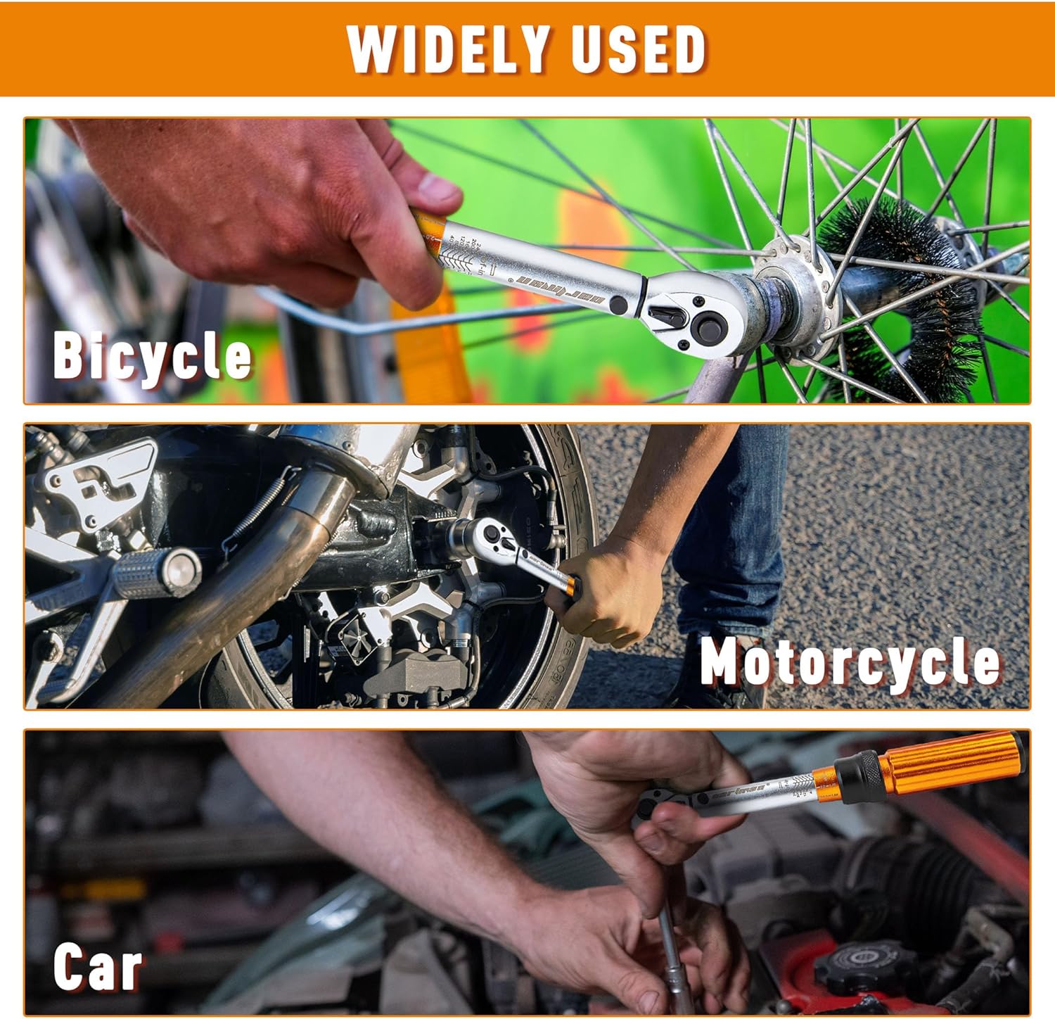 CARTMAN 1/4-inch Drive Click Torque Wrench Dual-Range 20-240 LB.IN/2.26-27.12N.M for MTB E-Bike and Moto Maintenance