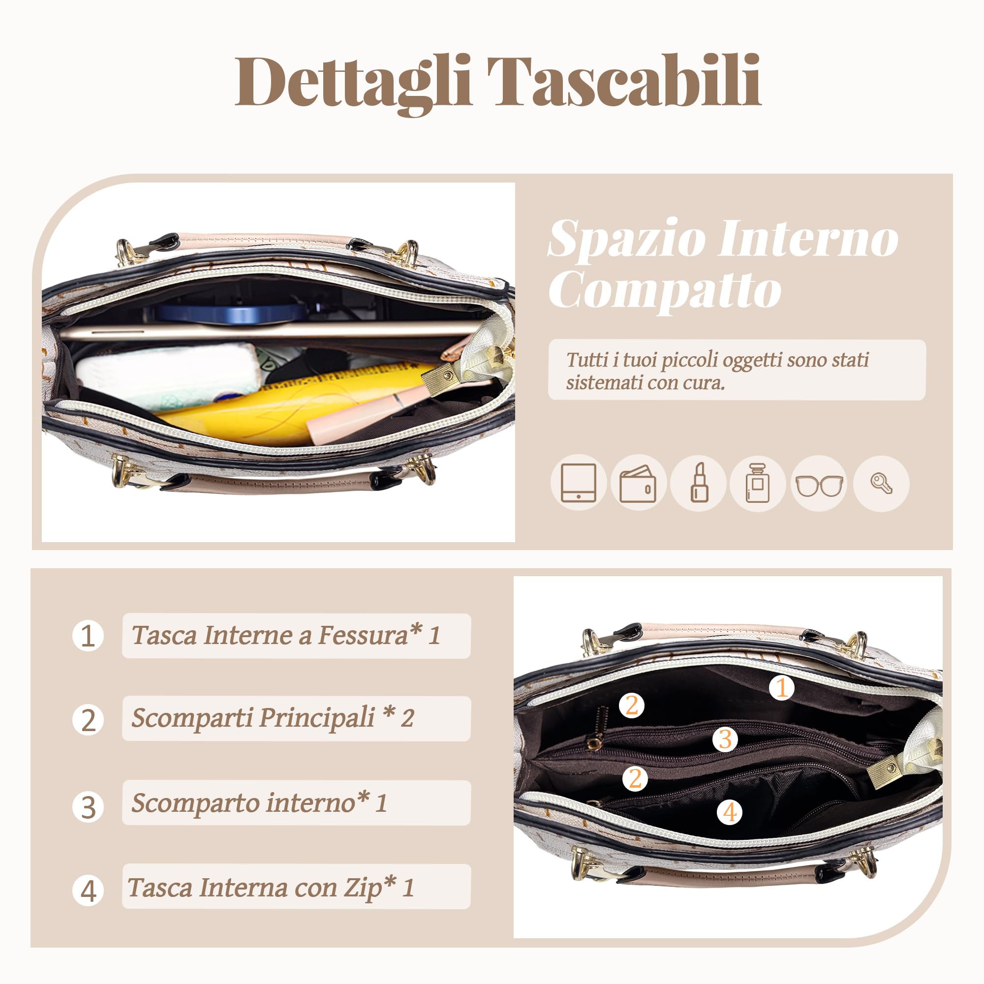 Borsa Donna Piccola Elegante Borsetta Tracolla in Pelle PU