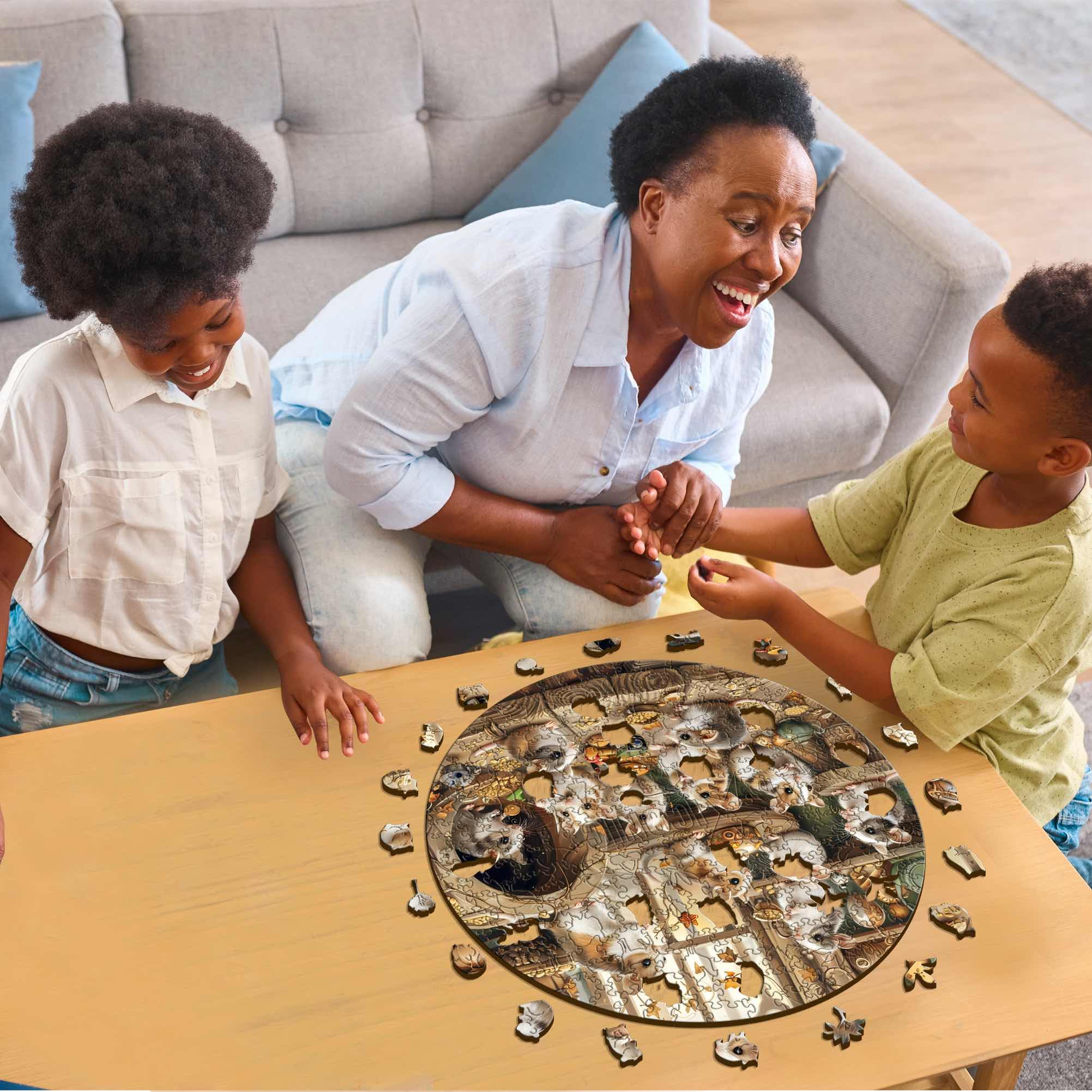 Iconic Puzzles - Criceti Curiosi, puzzle in legno 100% sostenibile, Regali per Bambini e Adulti, taglia M, 350 Pezzi