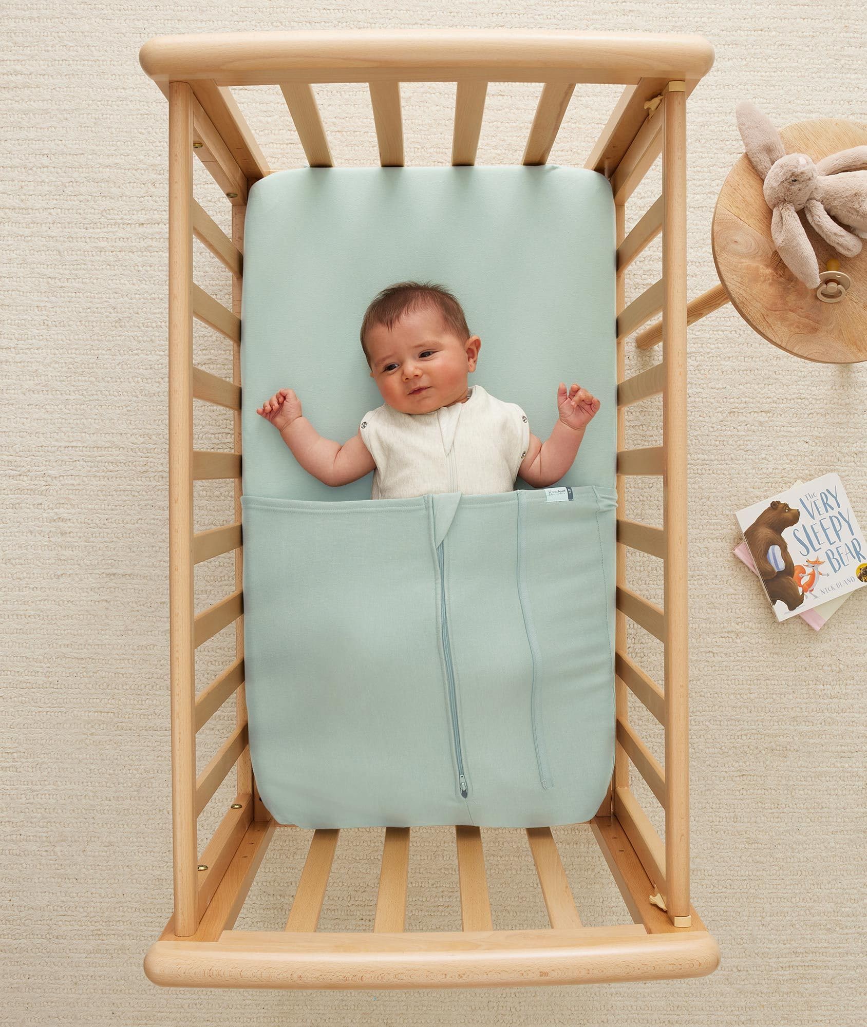 ergoPouch Manta y Saco de Dormir orgánico All Seasons Cocoon para bebé 1,0 TOG | Marle de Avena | 0-3 Meses (3-6 kg / 7-13 LB)